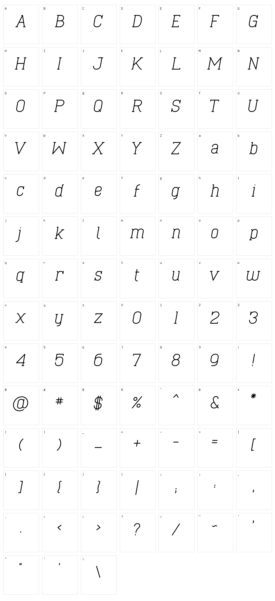 Cabo Slab Character Set