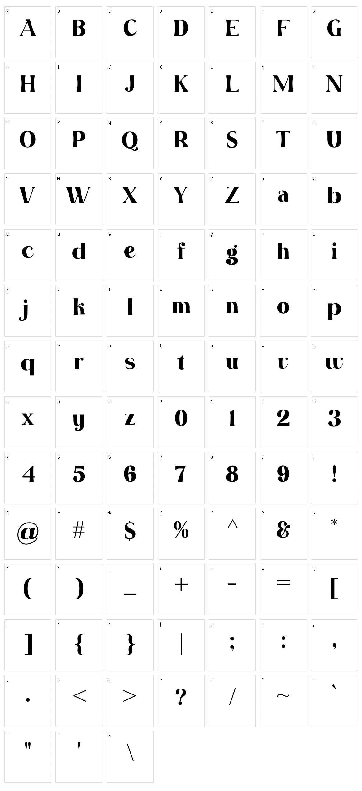 California Paradise Character Set