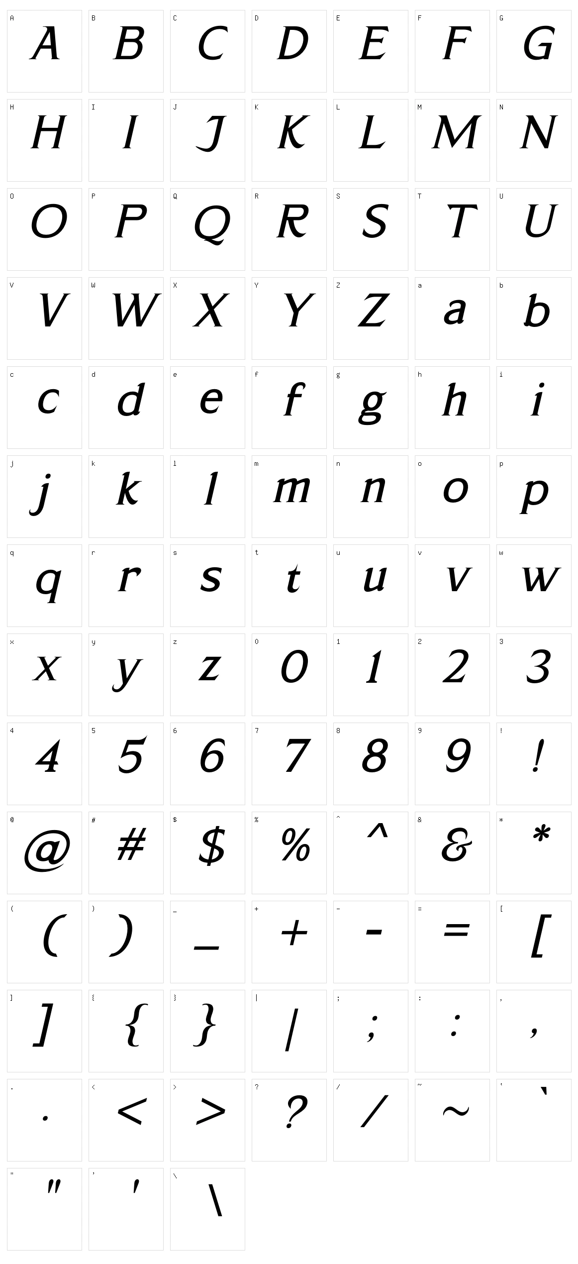 Callimba Character Set