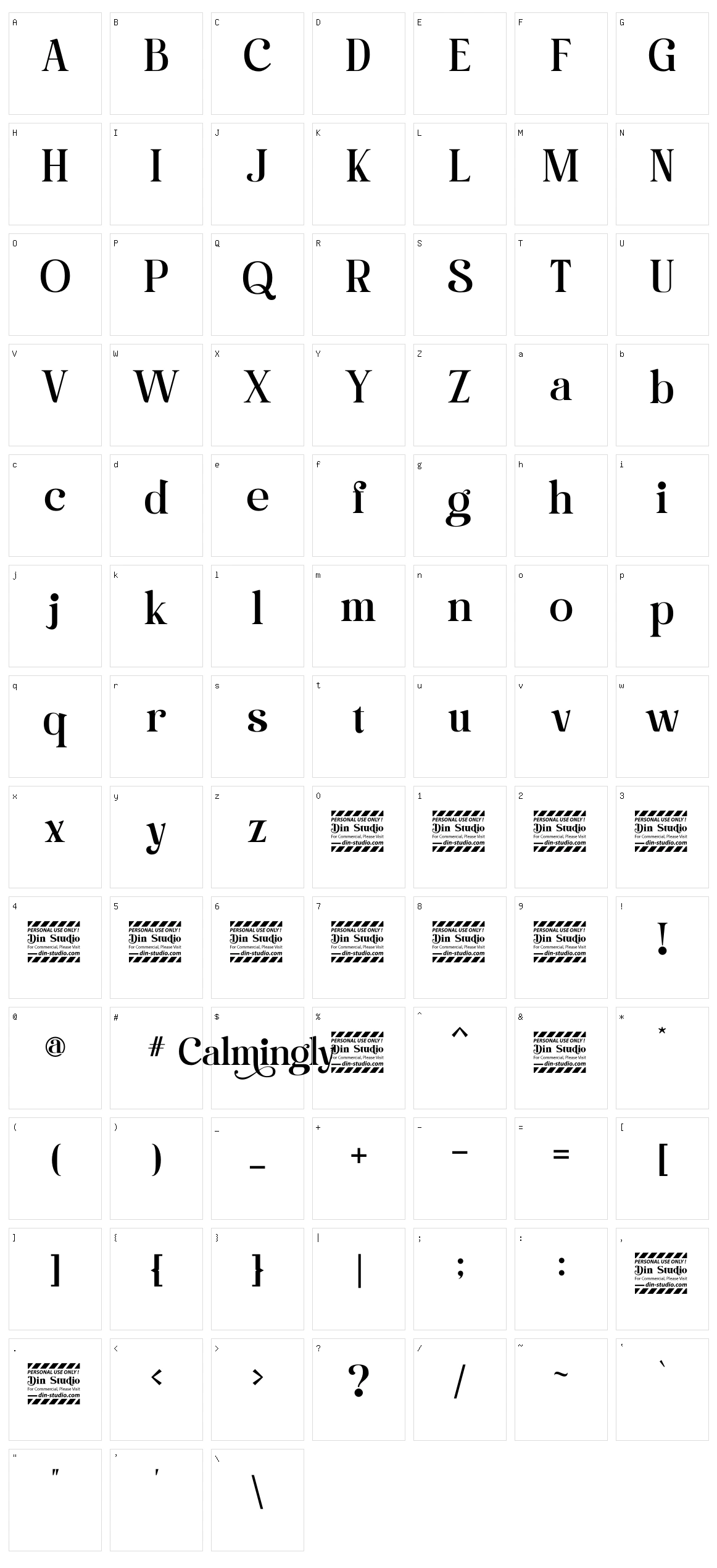 Calmingly Character Set