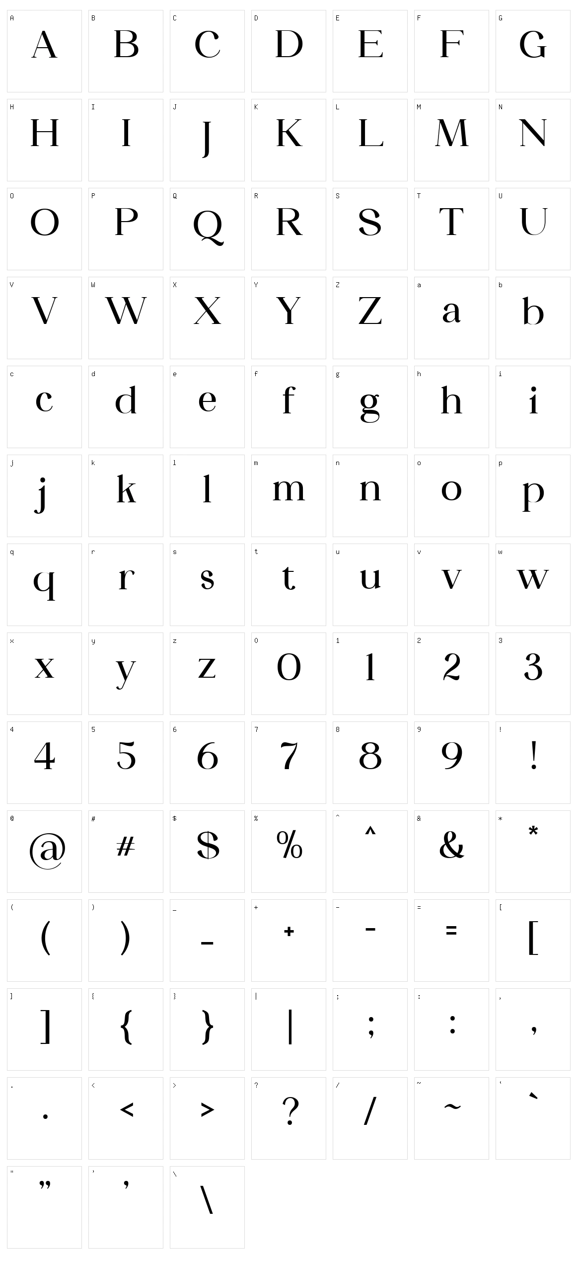 Camellia Character Set