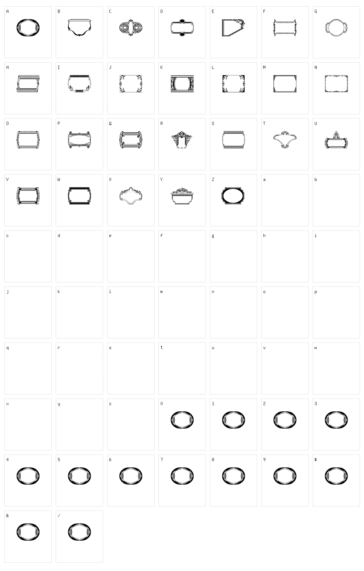 Vintage Frames 19 Character Set
