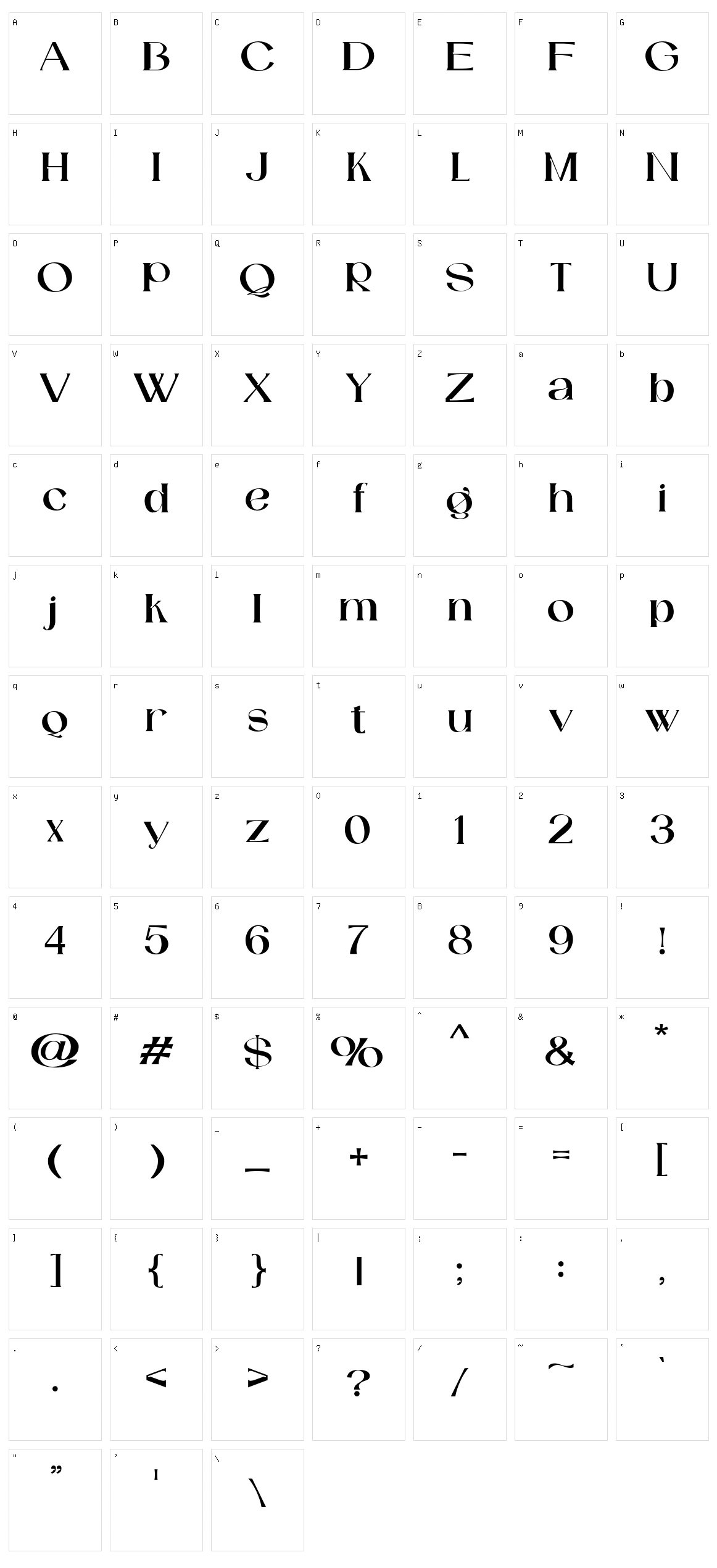 Catilde Character Set