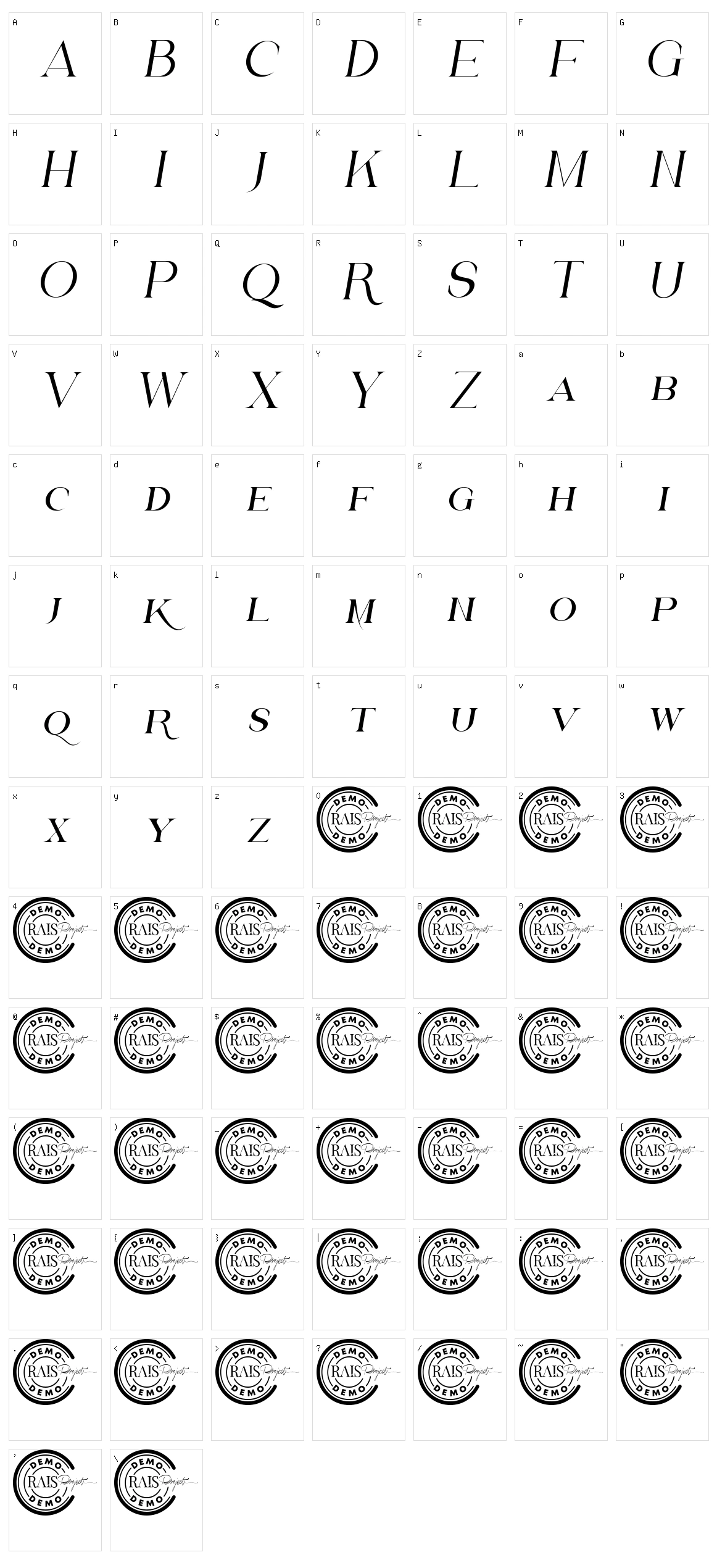 Chamberlain Character Set