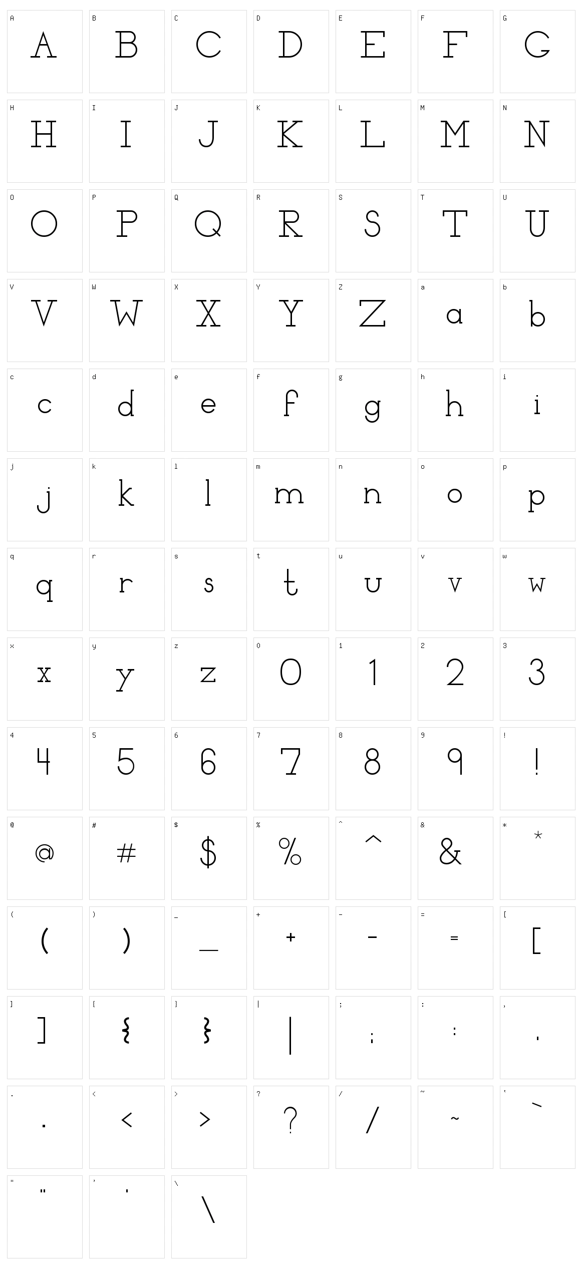 Chelsea Character Set