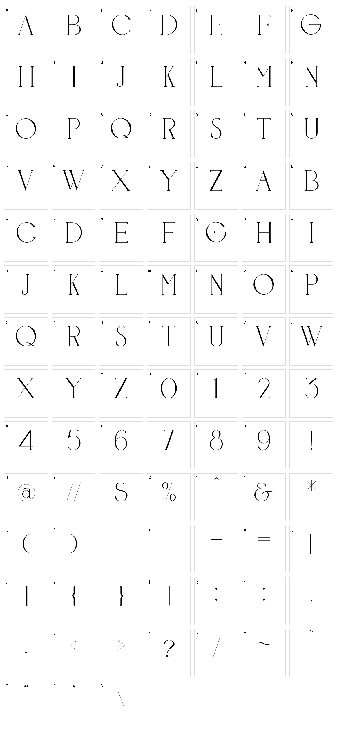 Cheops Elegant Character Set