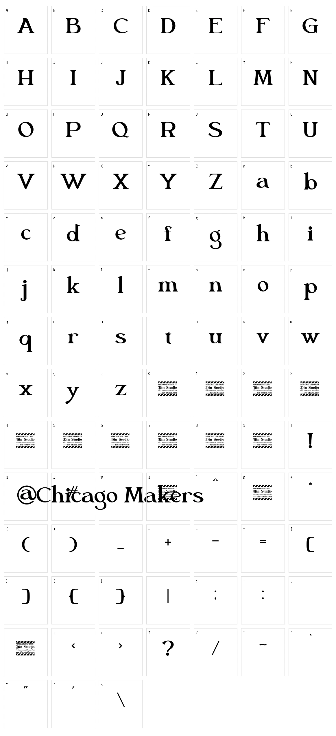 Chicago Makers Character Set