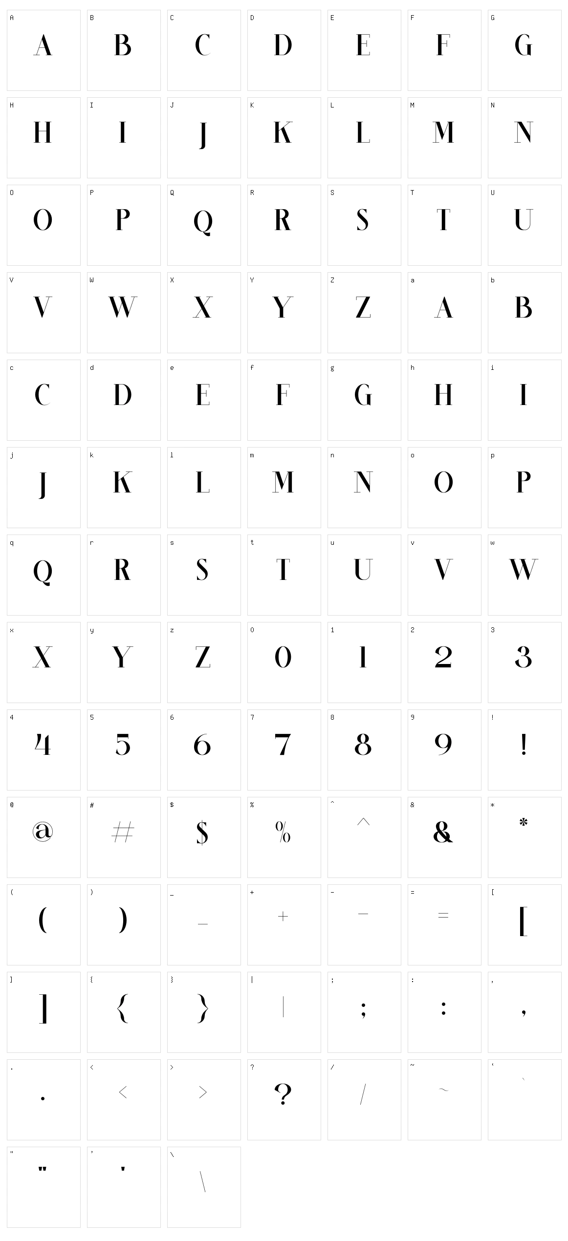 Cintary Character Set