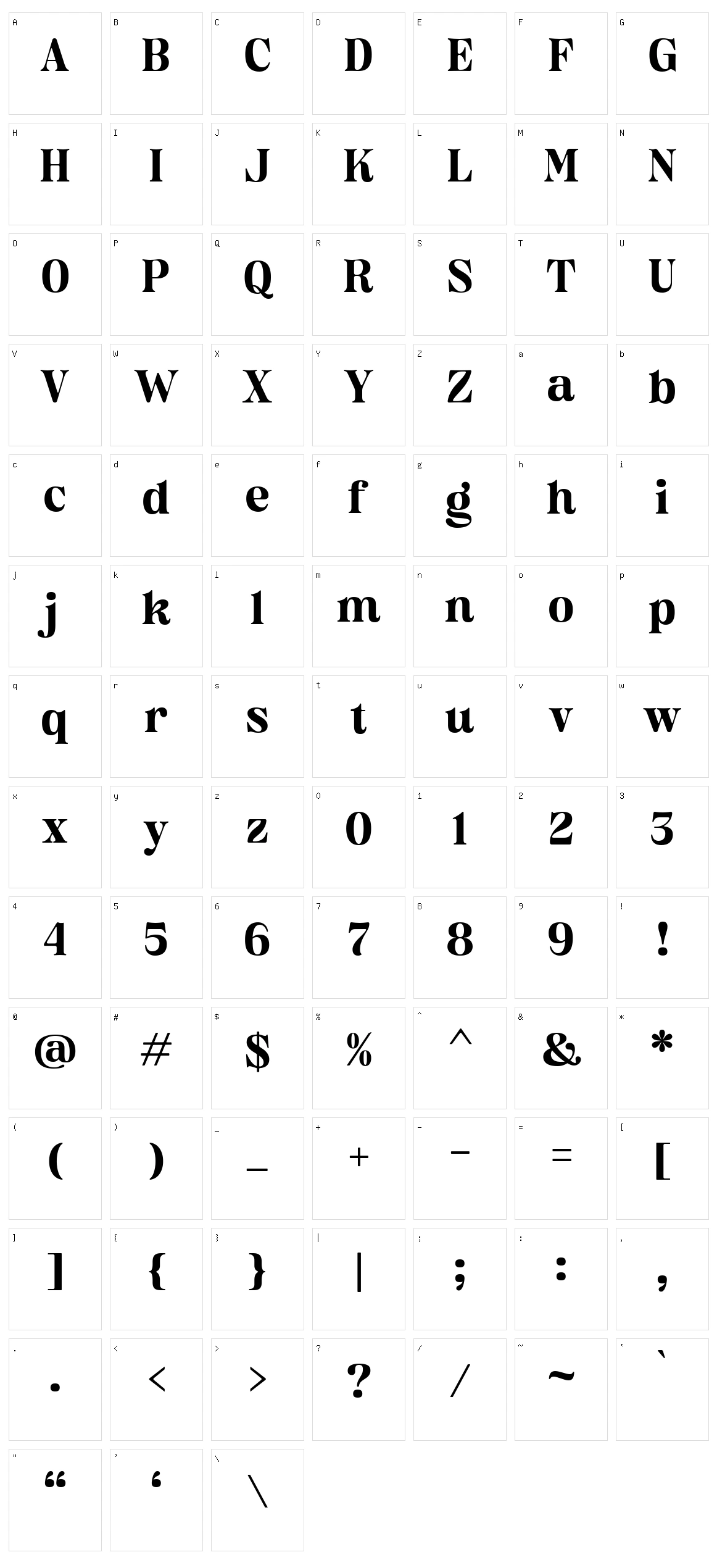 Classical Diary Character Set