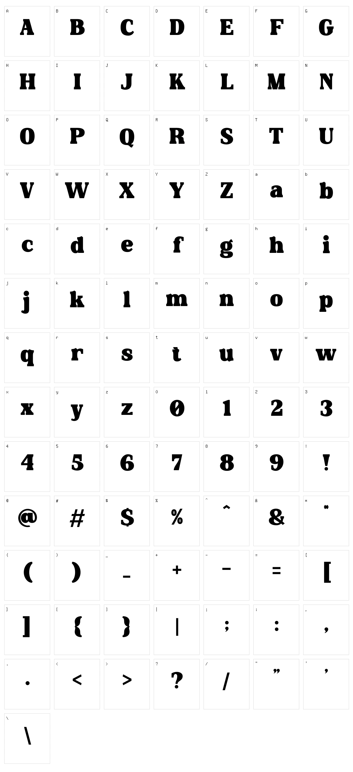 Cliken Character Set