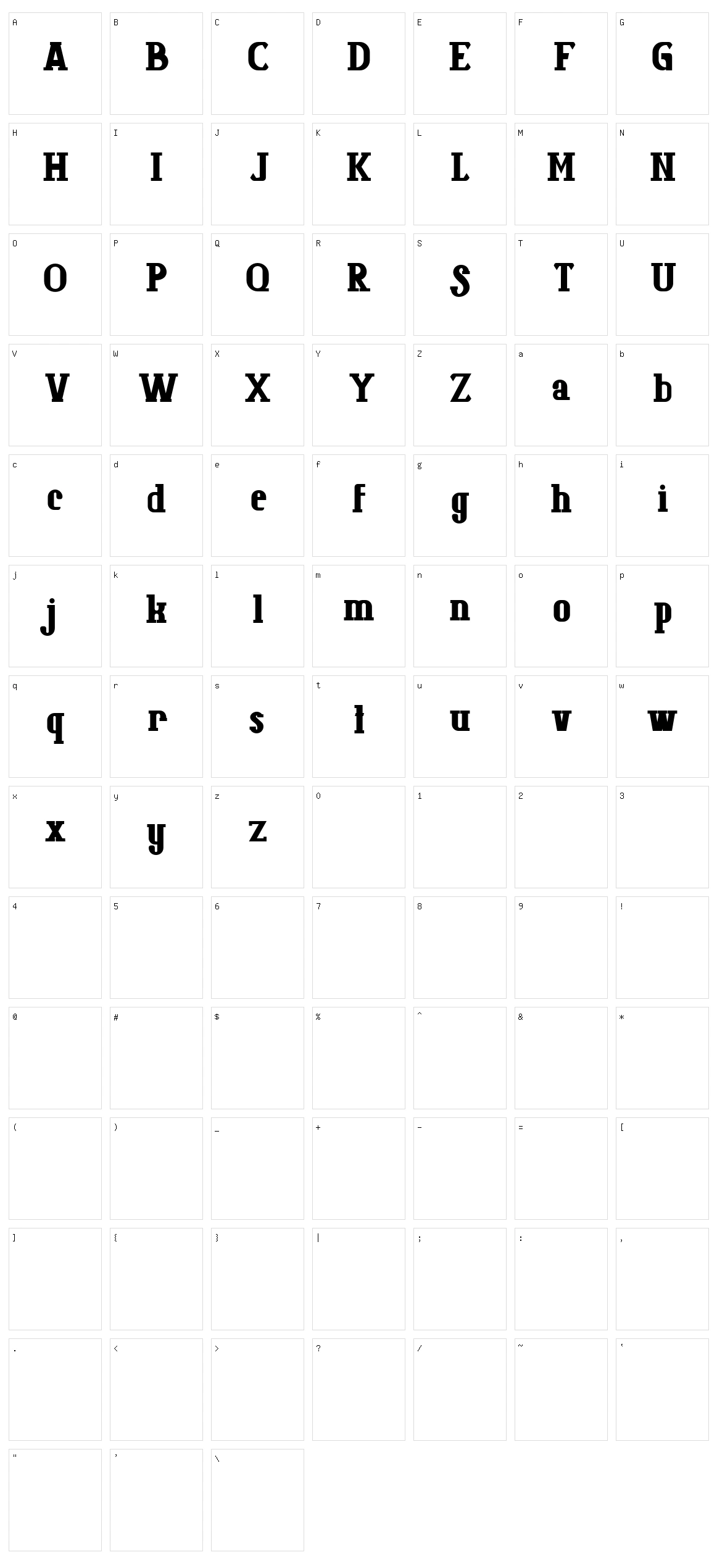 Colbad Character Set