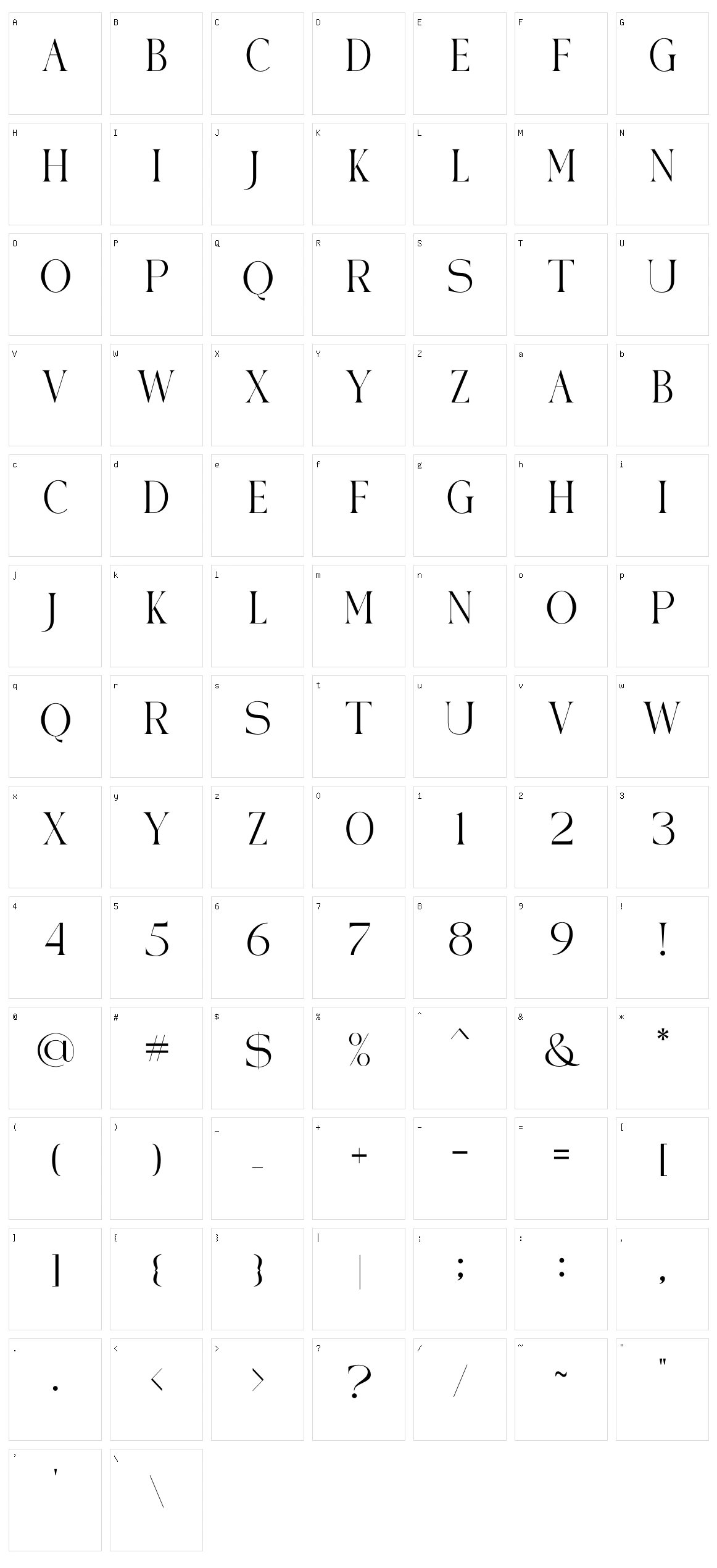 Collenis Character Set