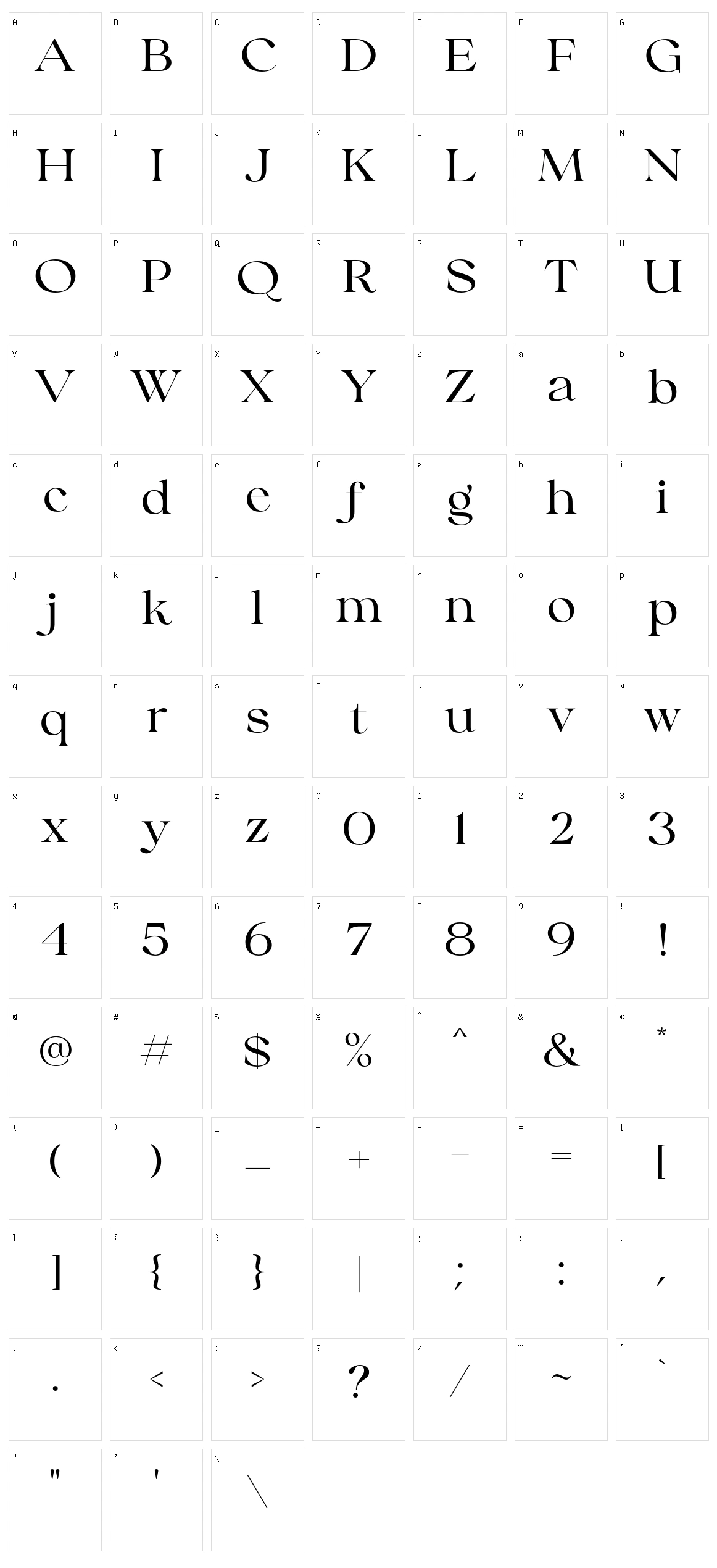 Collingar Character Set