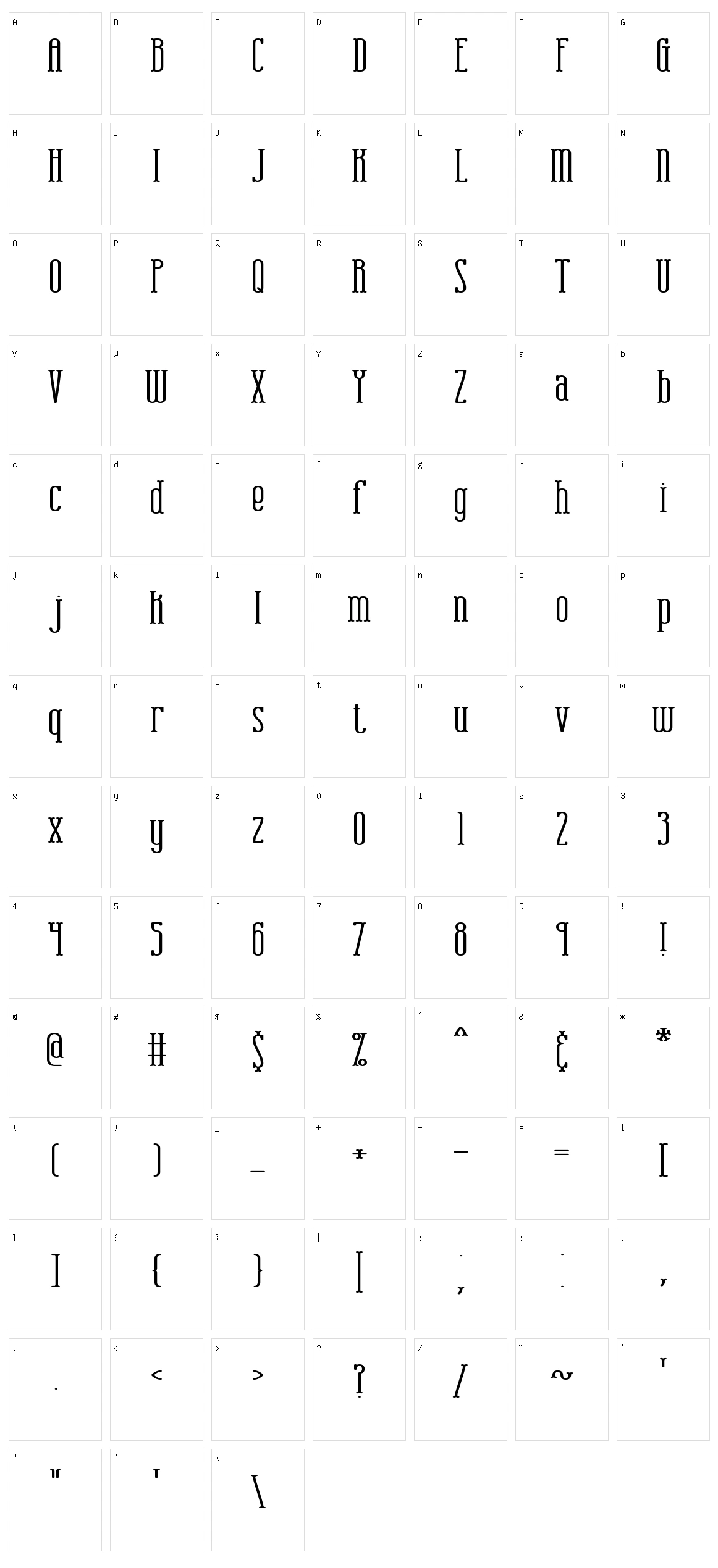 Combustion BRK Character Set