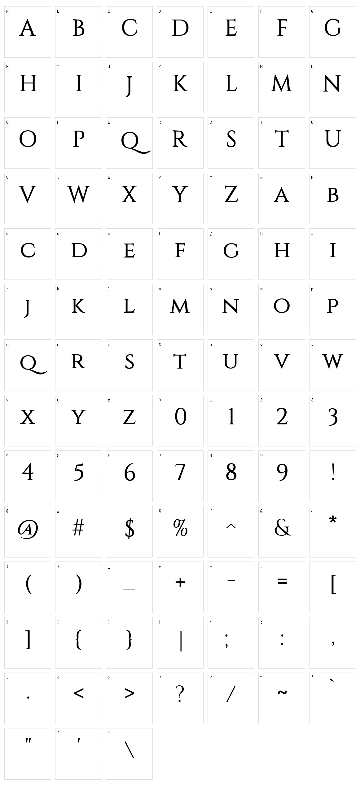 Constantine Character Set
