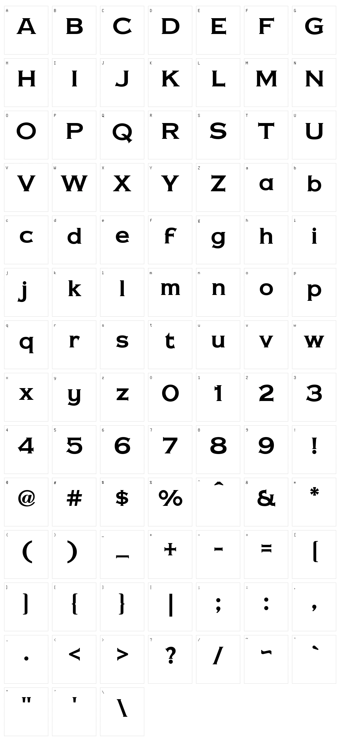 Copper Penny DTP Character Set