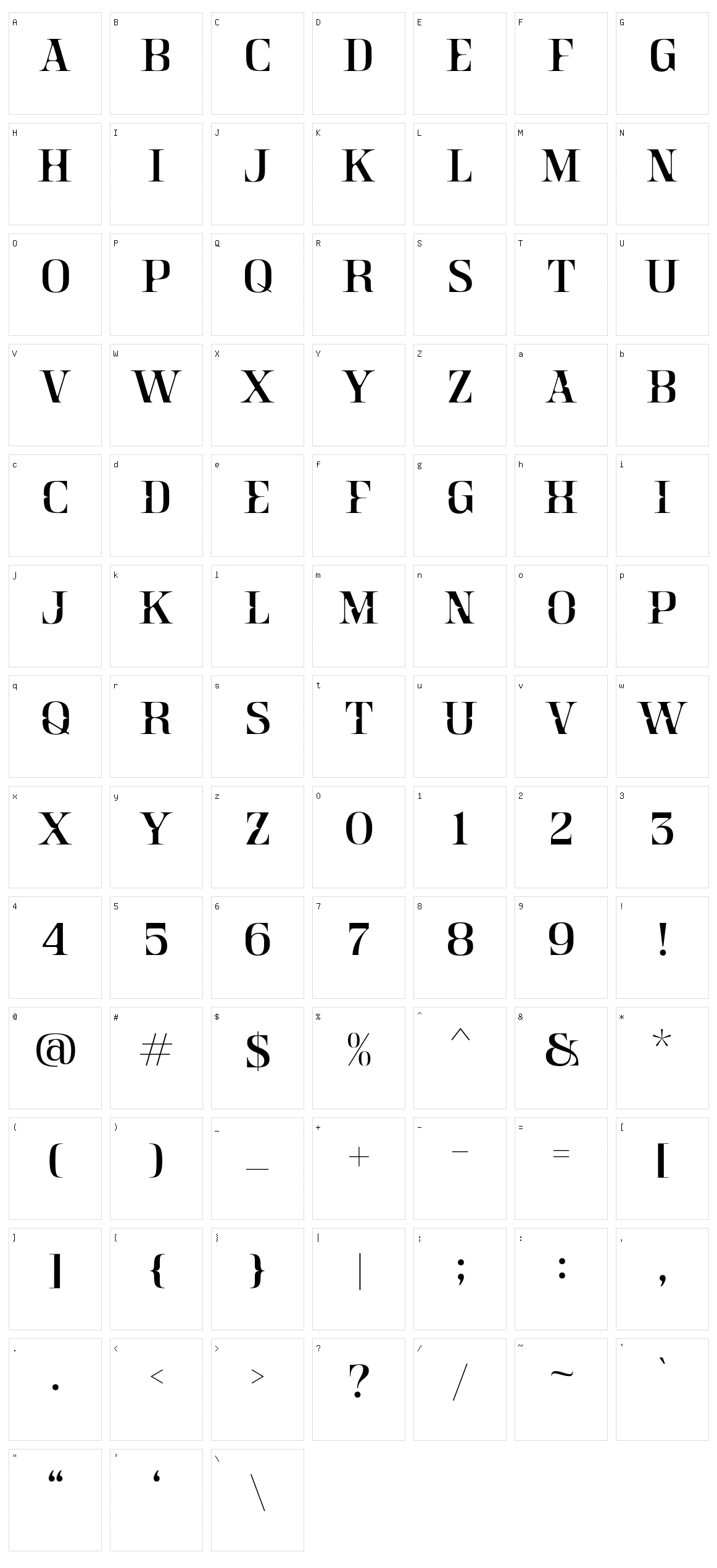 Crainzel Character Set