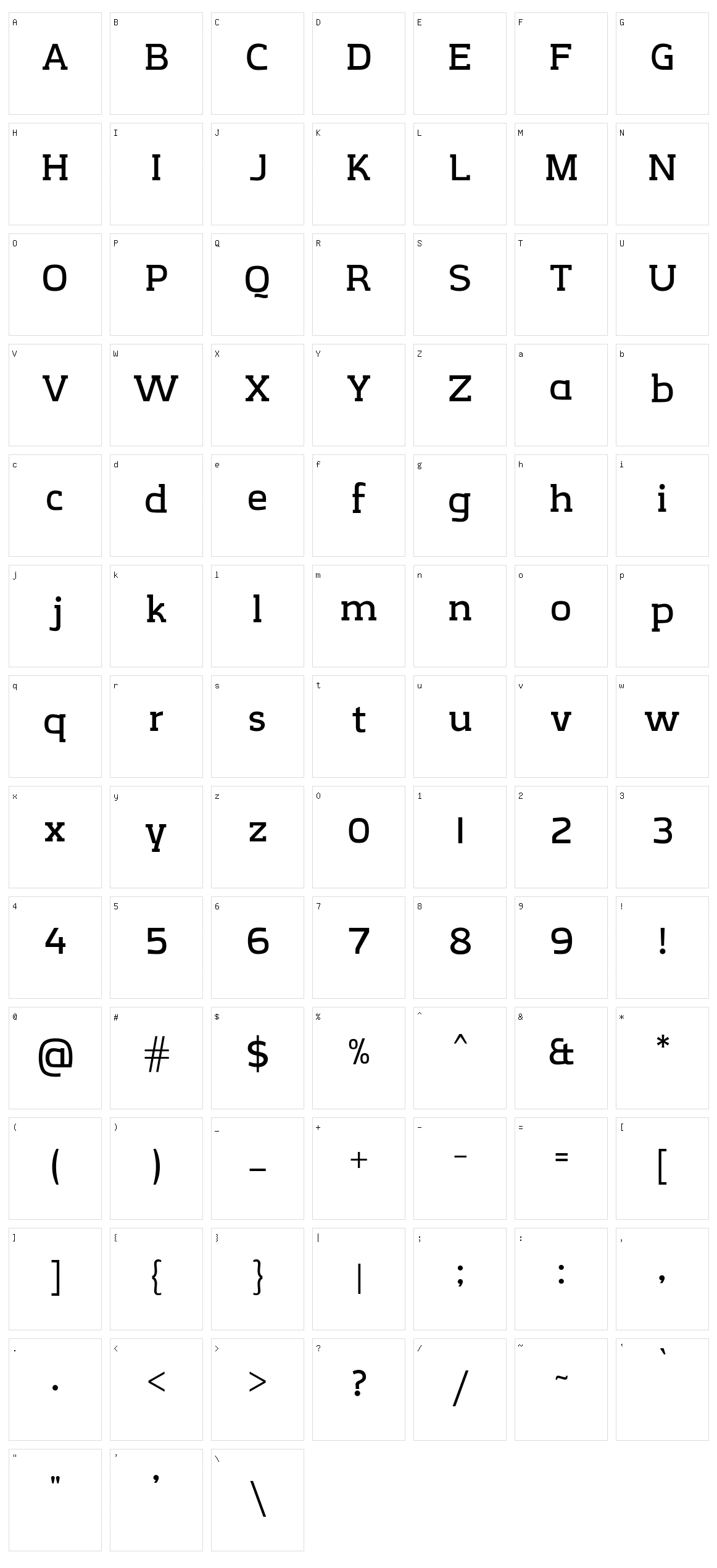 CreativZoo Serif Character Set