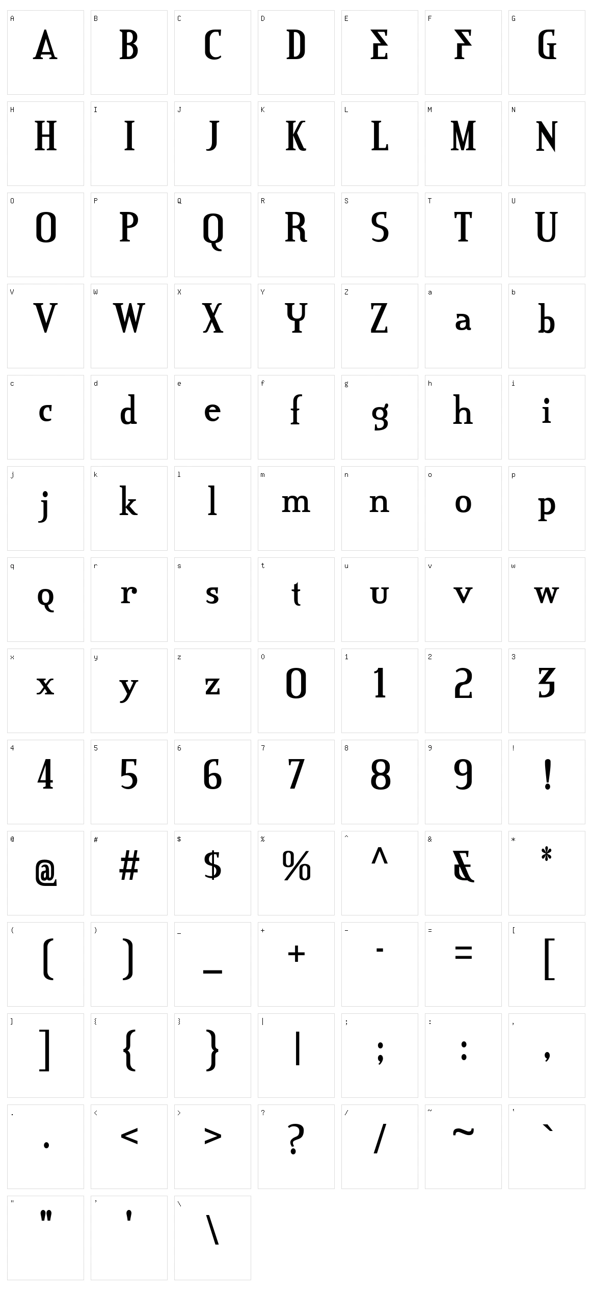 Credit River Character Set