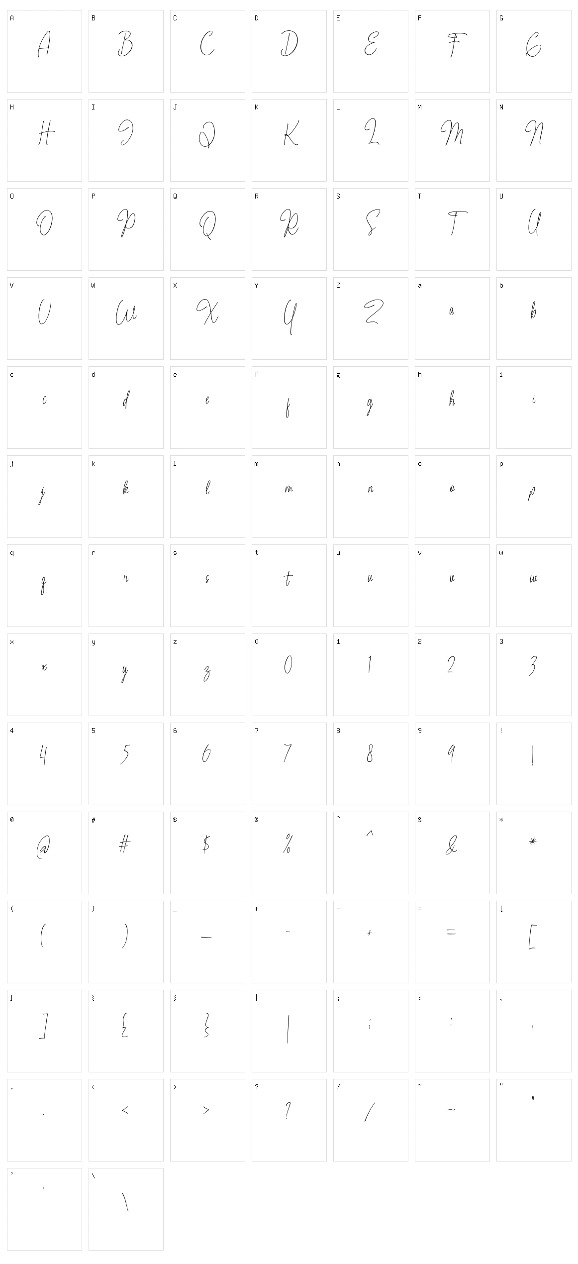 Cremisss Character Set