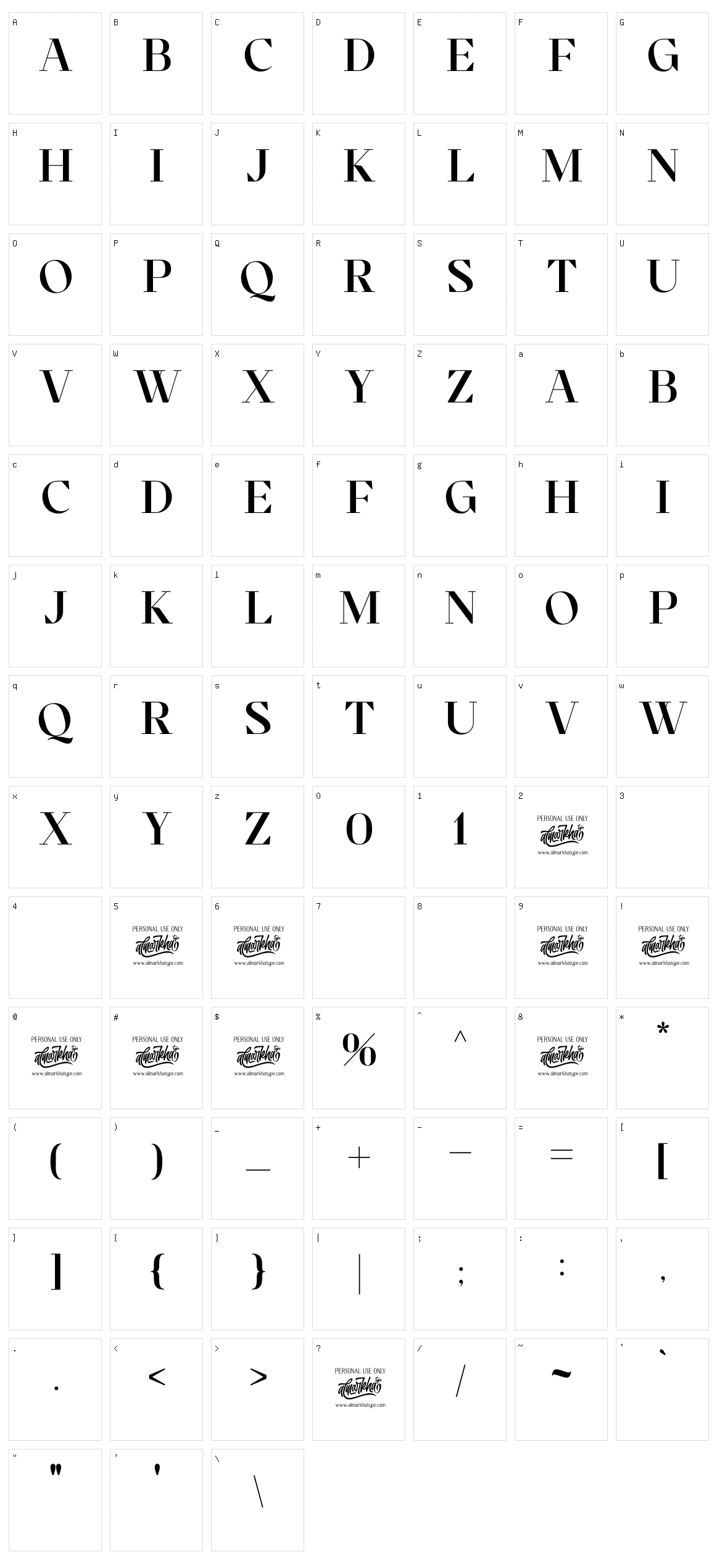 Cronisse Character Set