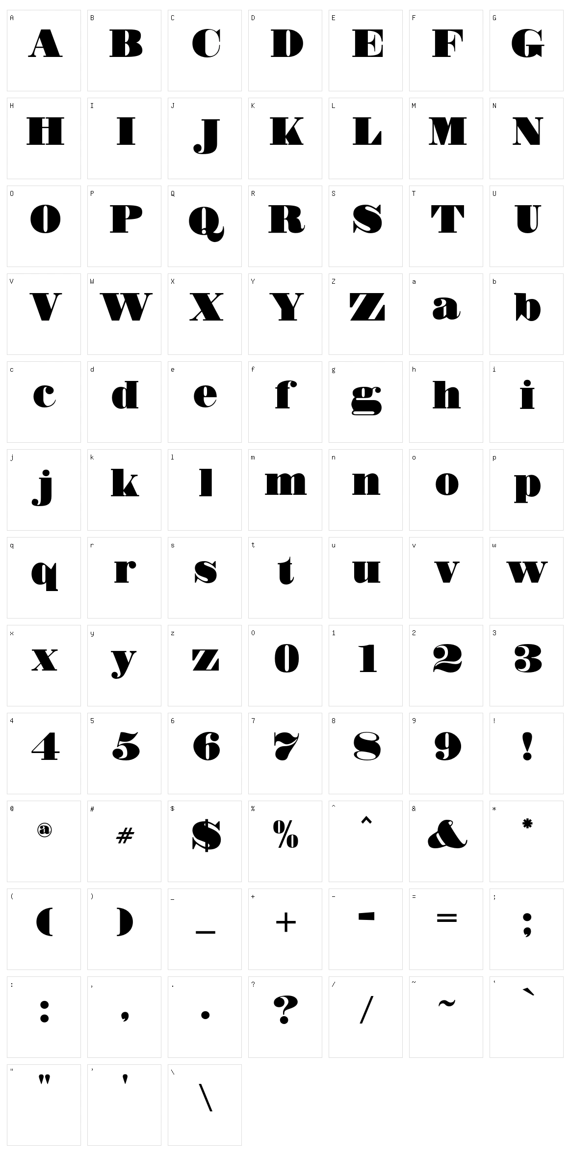 Crozier Black CF Character Set