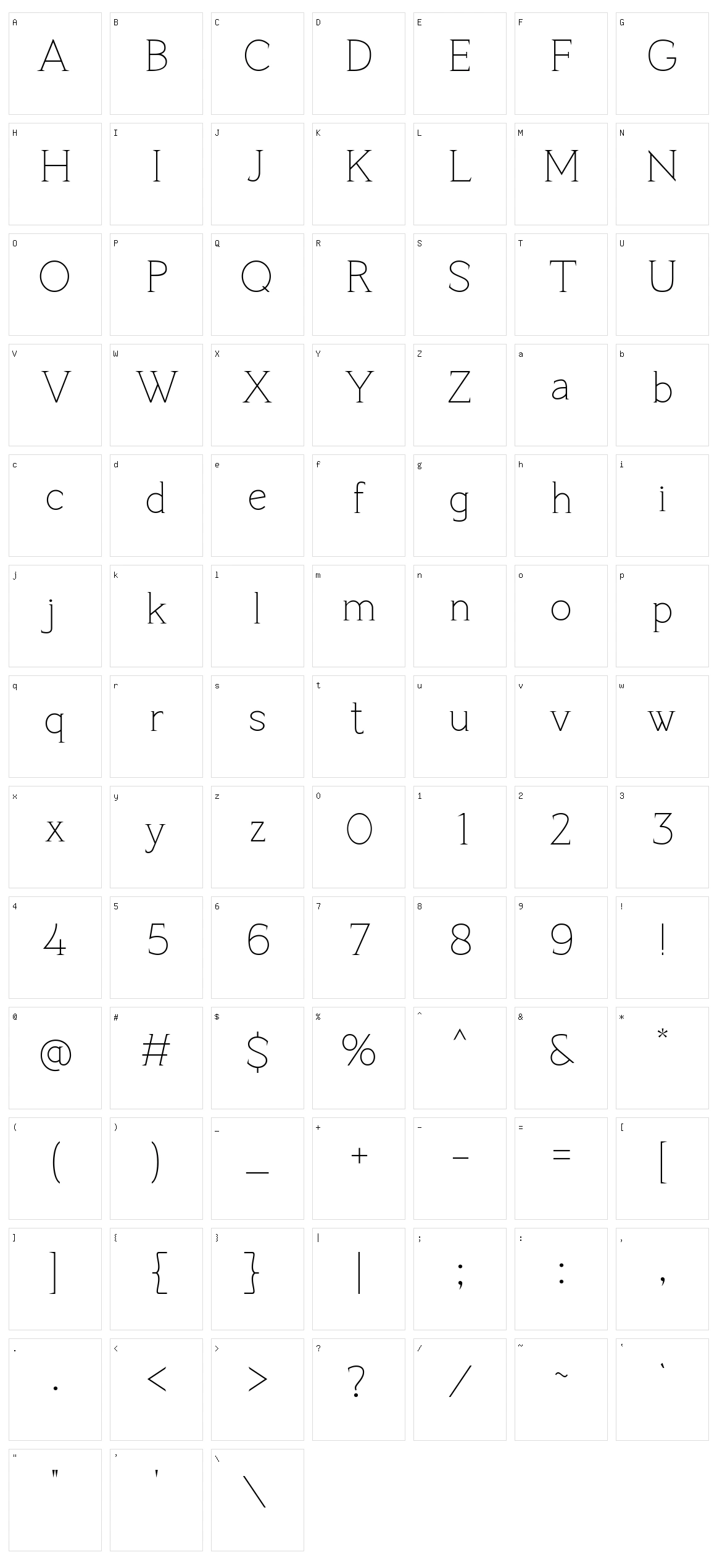 Cruncho Character Set