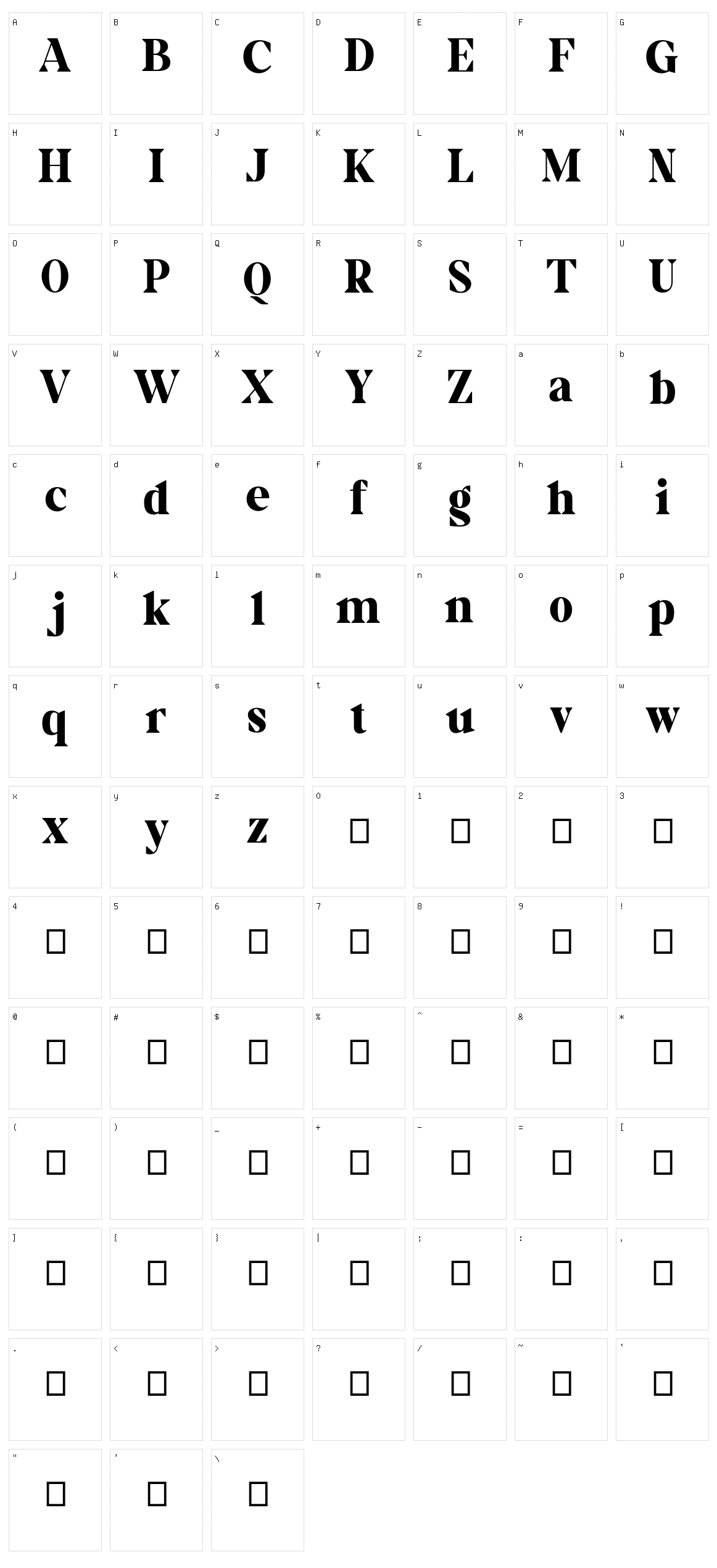 Crystasea Character Set