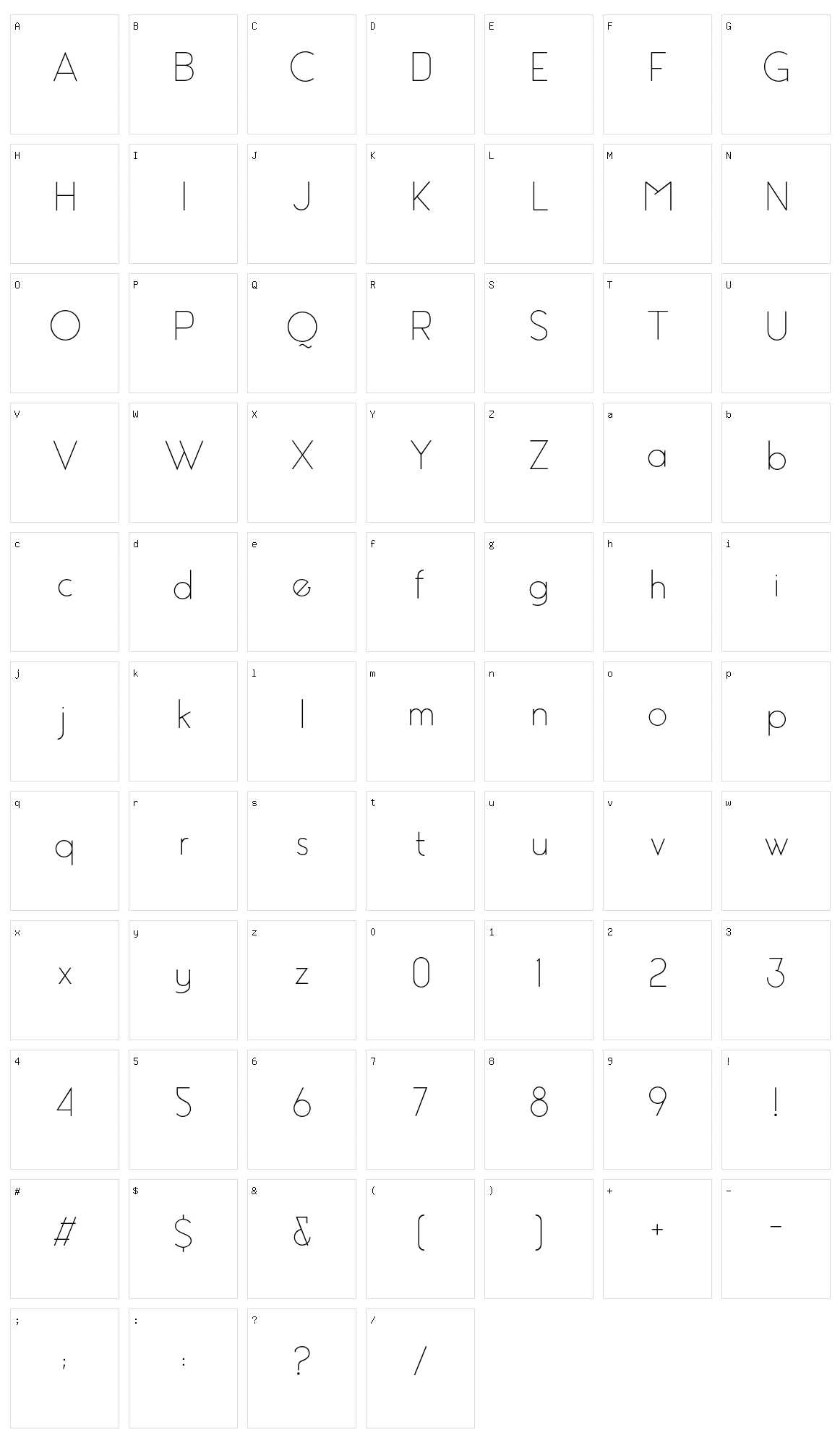 Debock Character Set