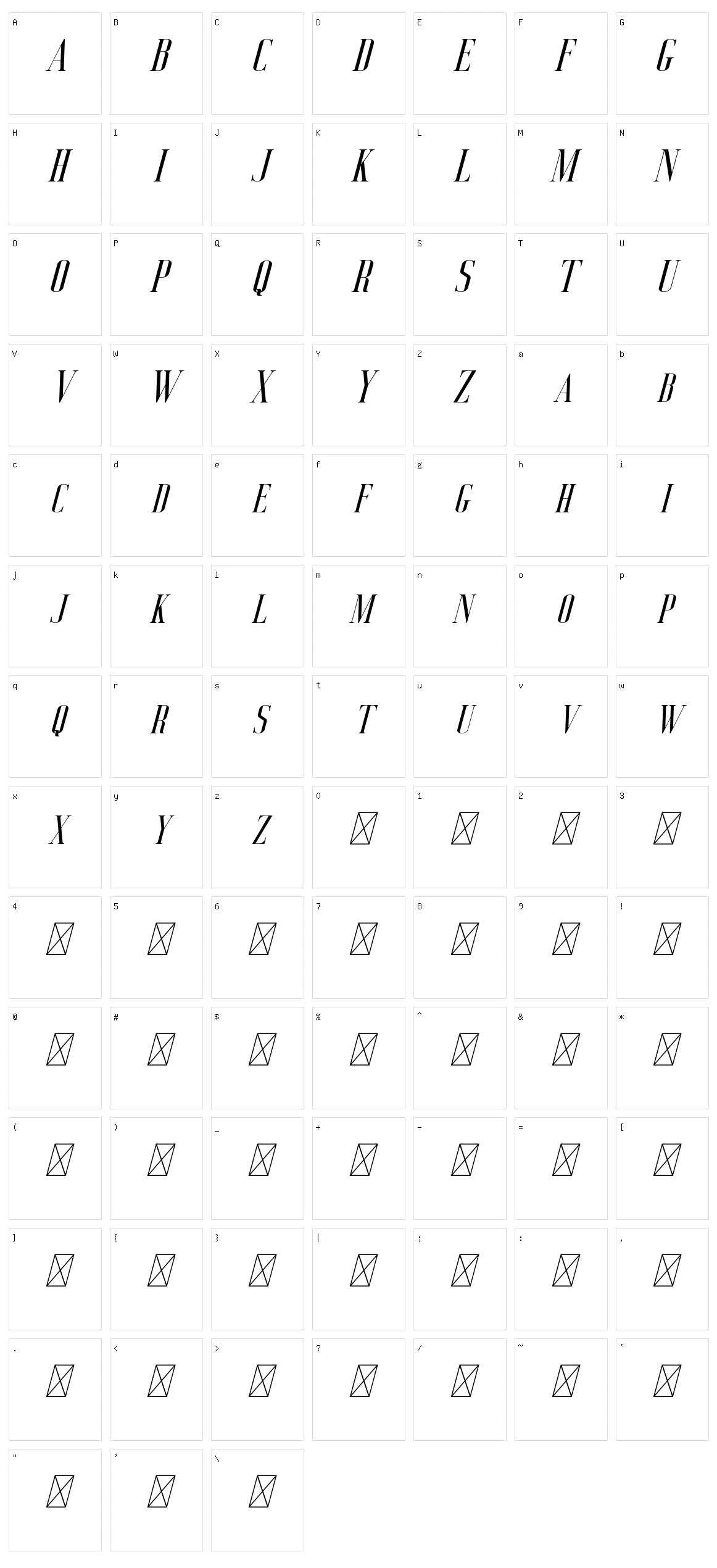 Deluce Character Set