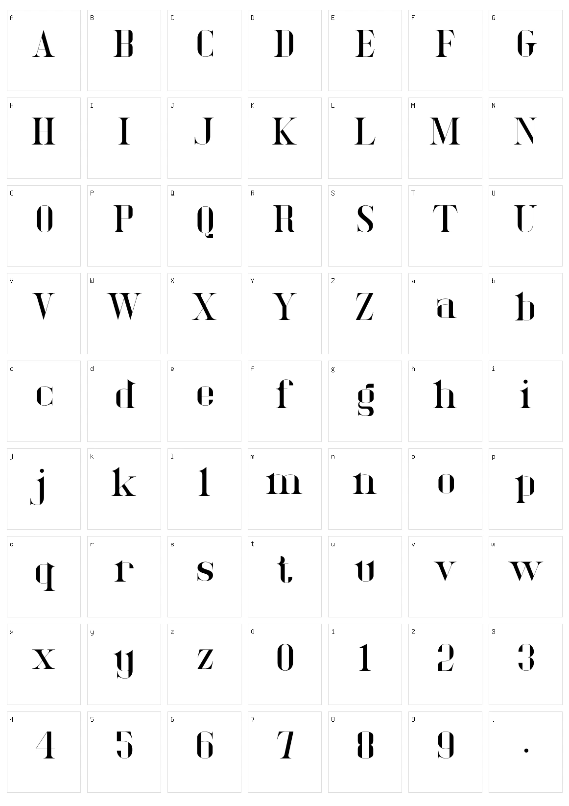 Delucy Character Set