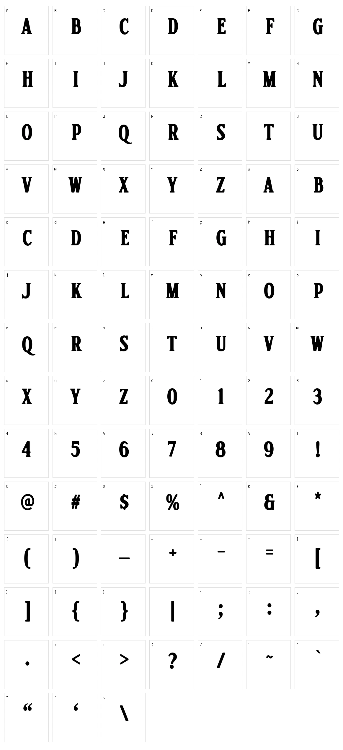 Derpache Caps Character Set