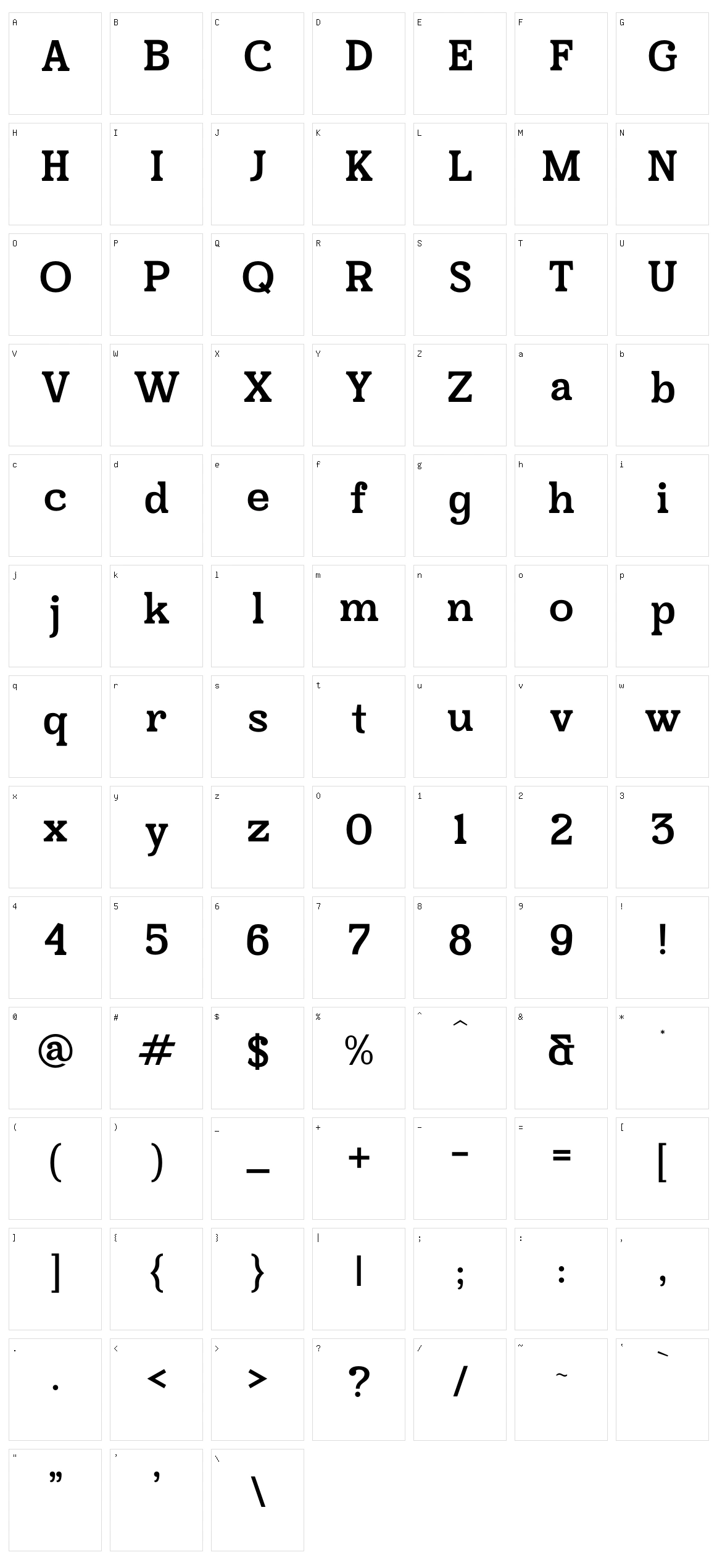 Dhrifted Character Set