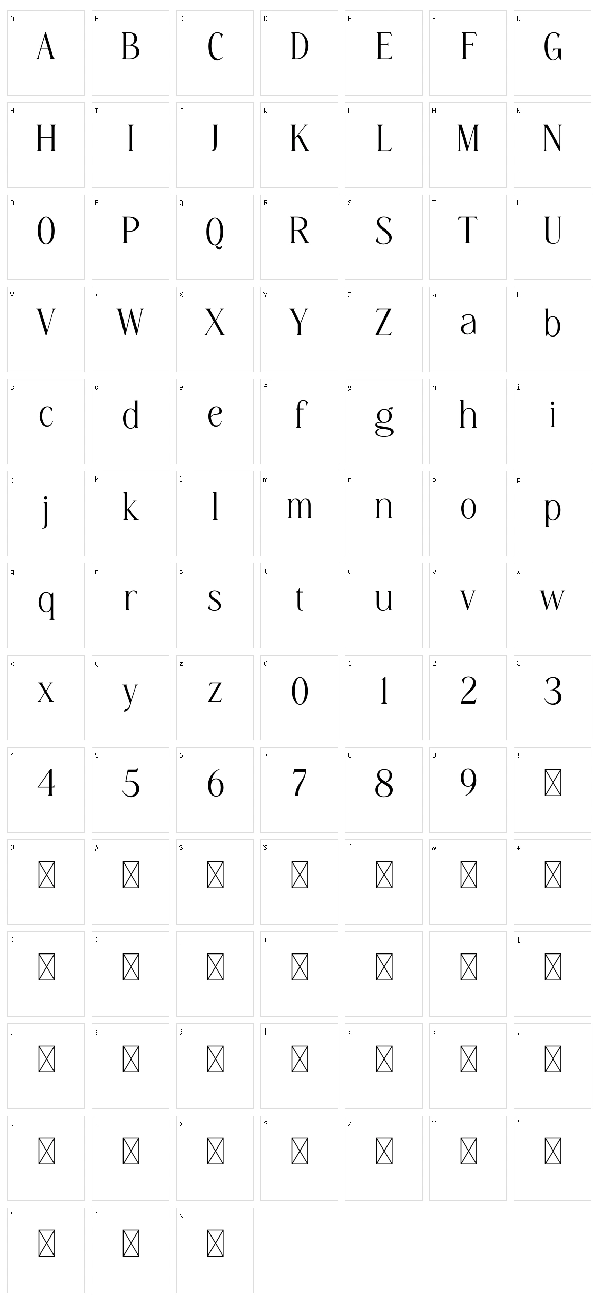 Diranista Character Set