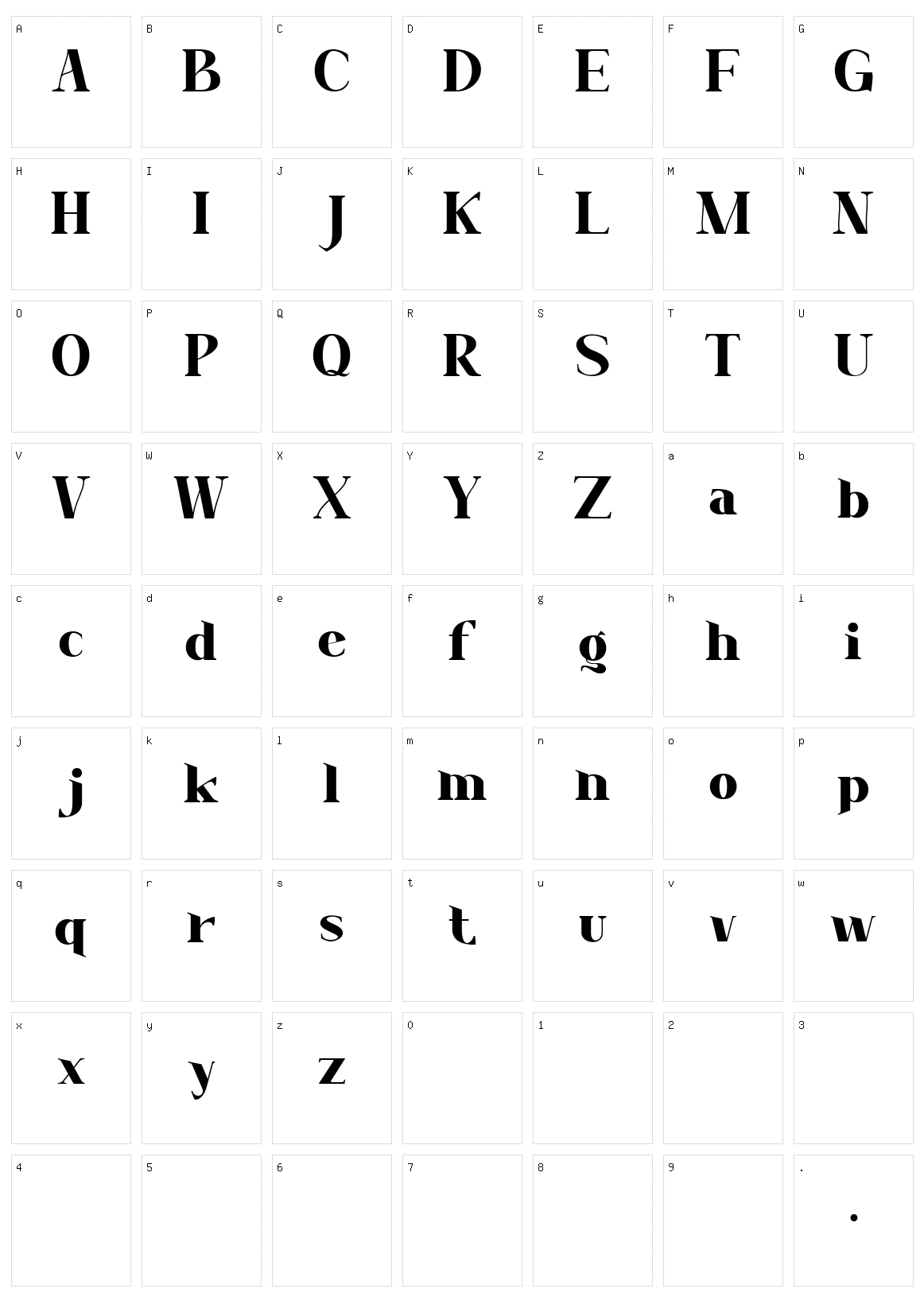 Donaz Character Set