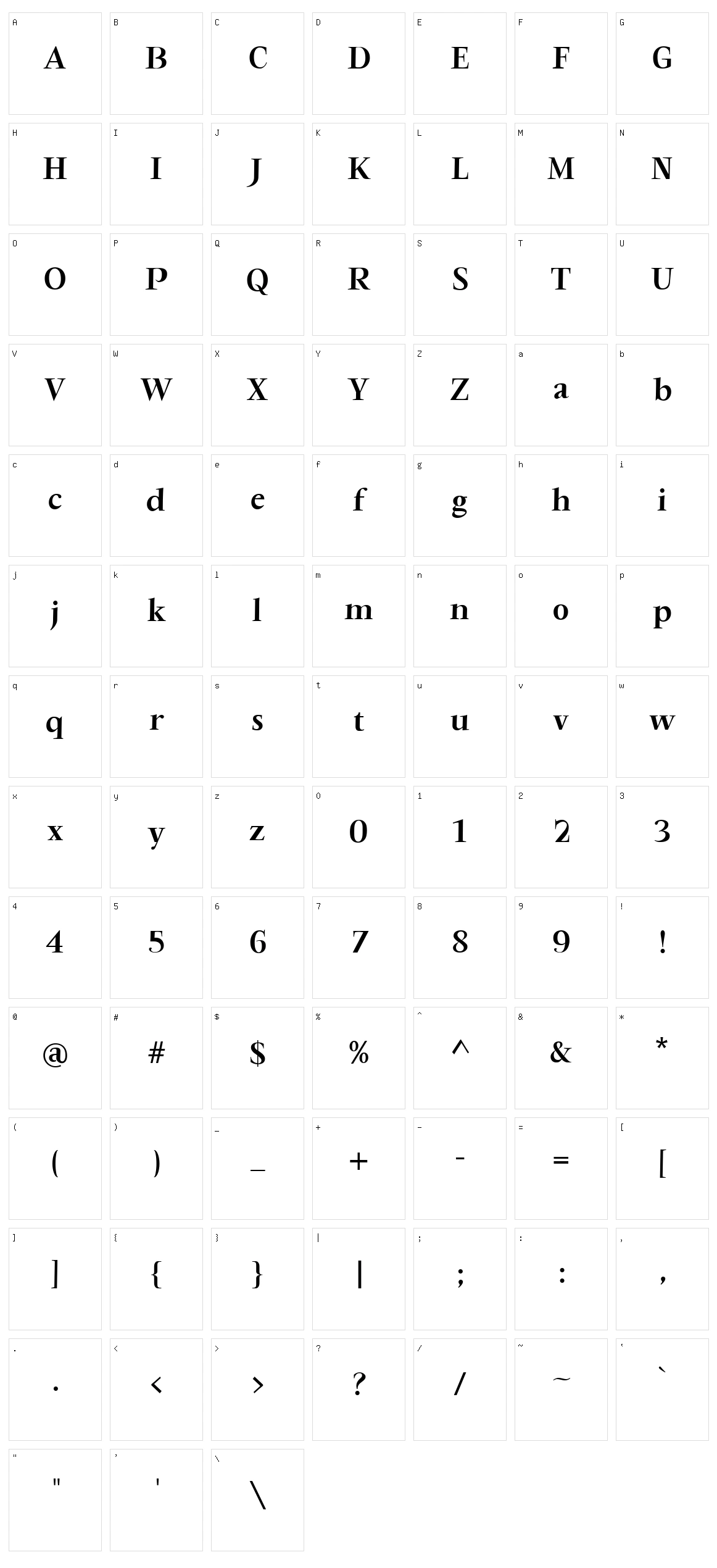 e Buena Classic Character Set