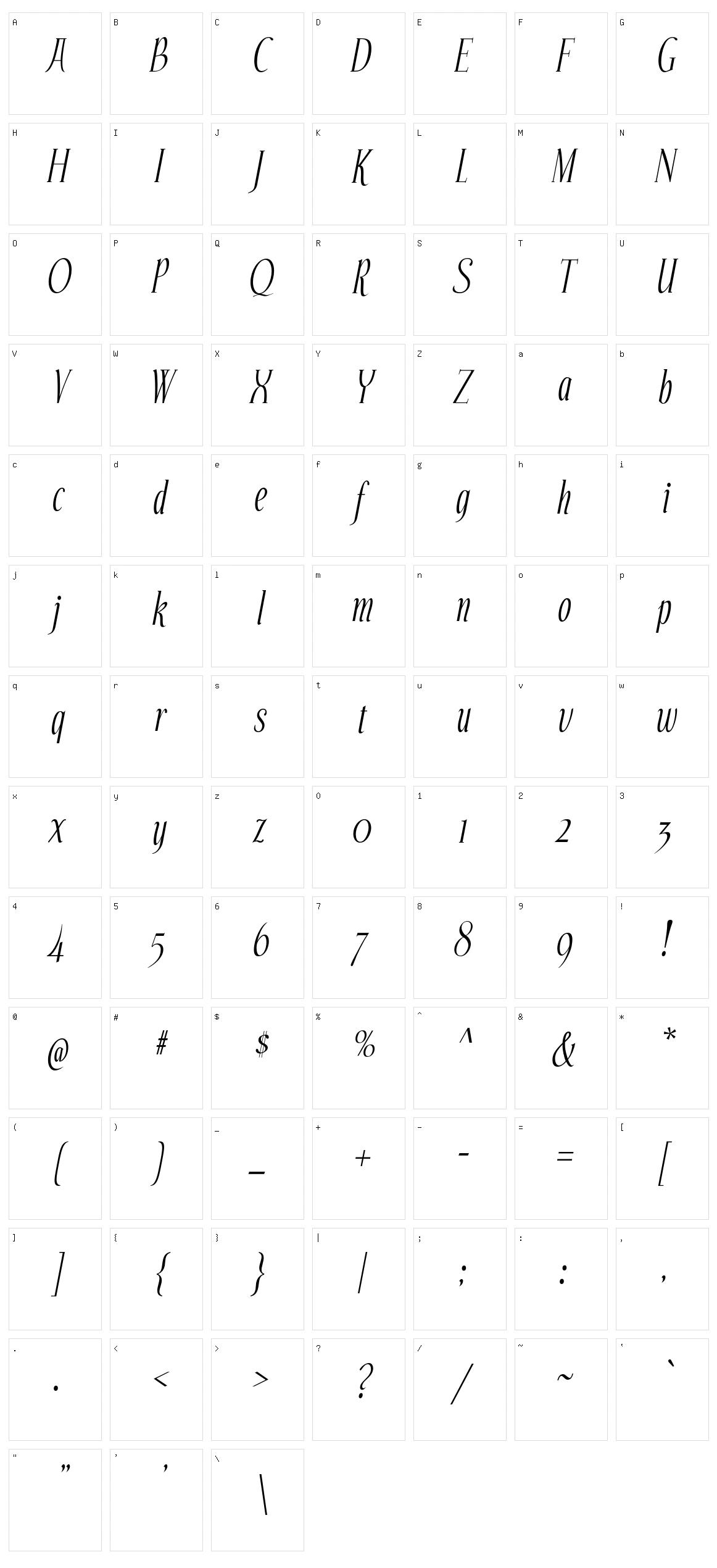 Echelon Character Set