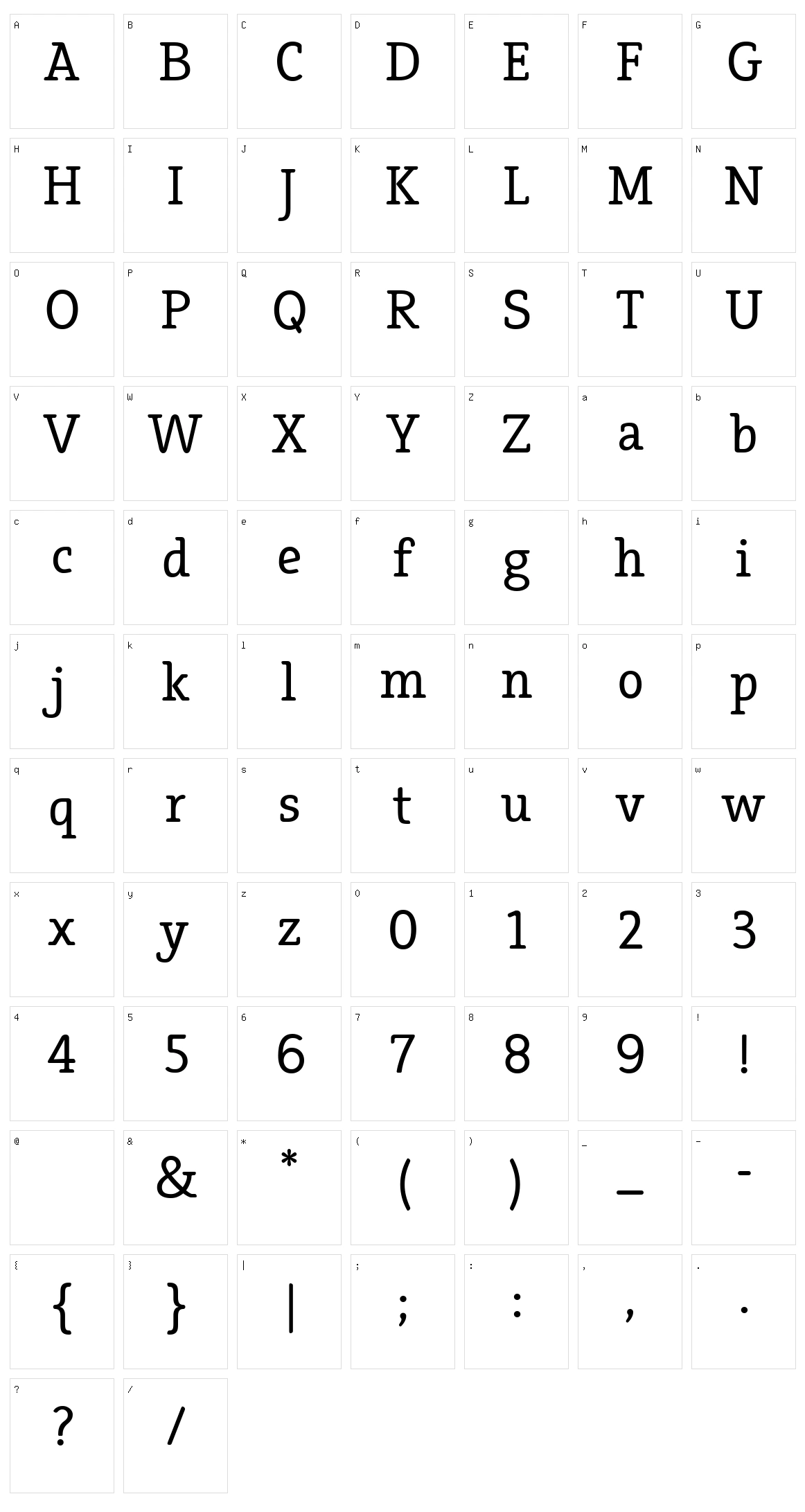 Efja Character Set