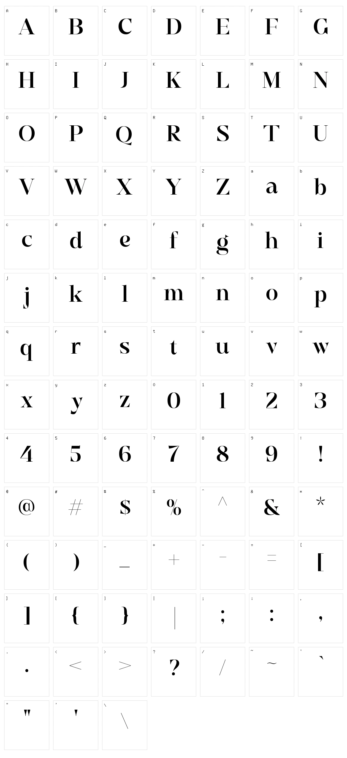 Elegante Classica Character Set