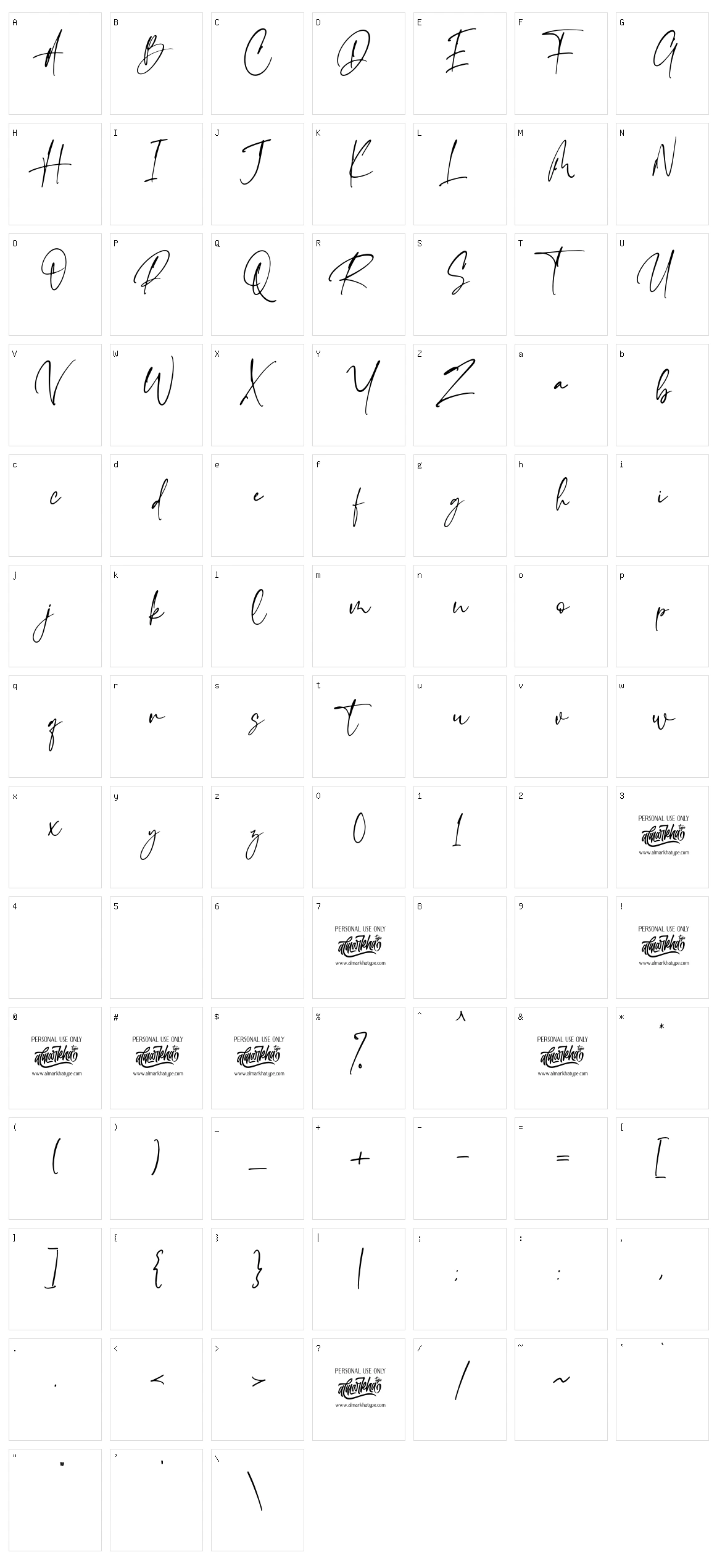 Emeralde Chamerions Serif Character Set