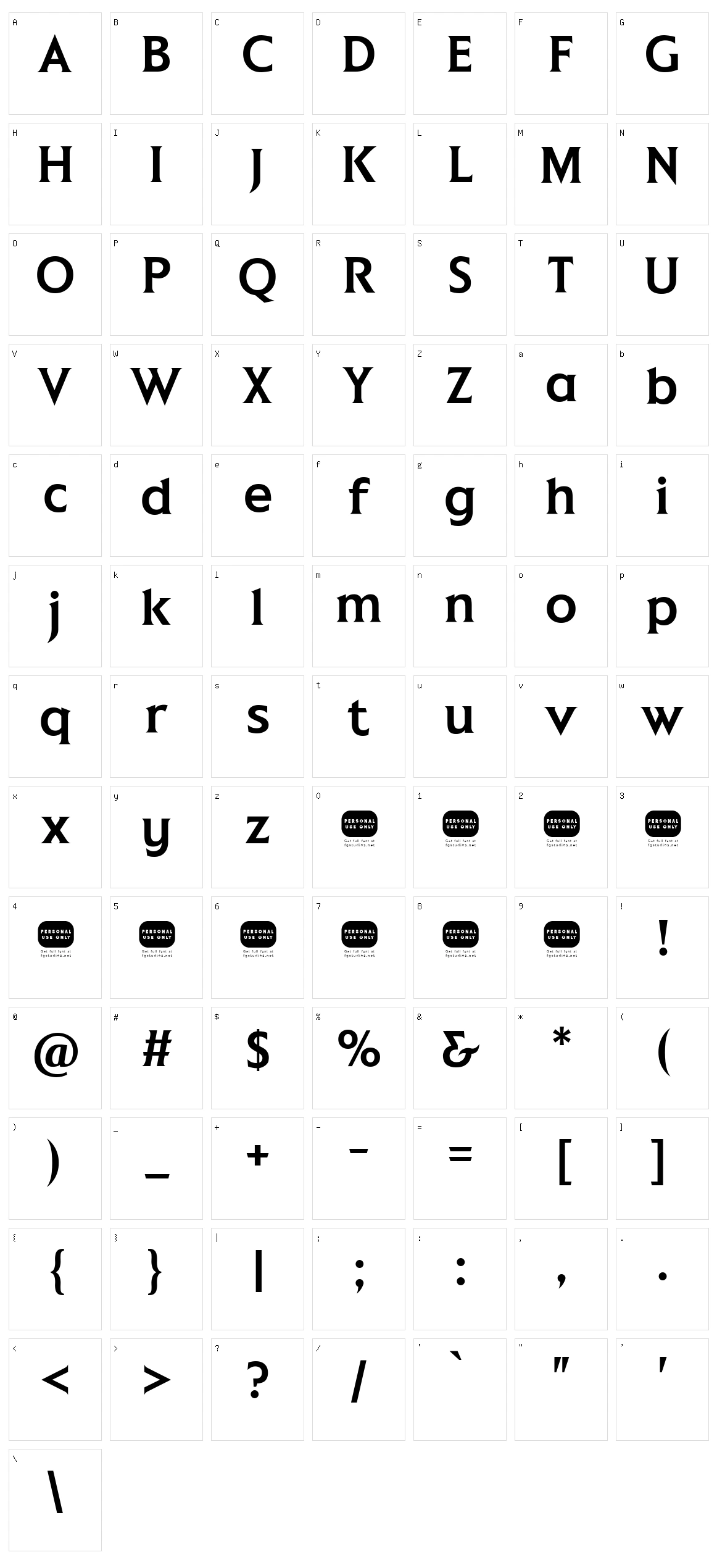 Empire Character Set