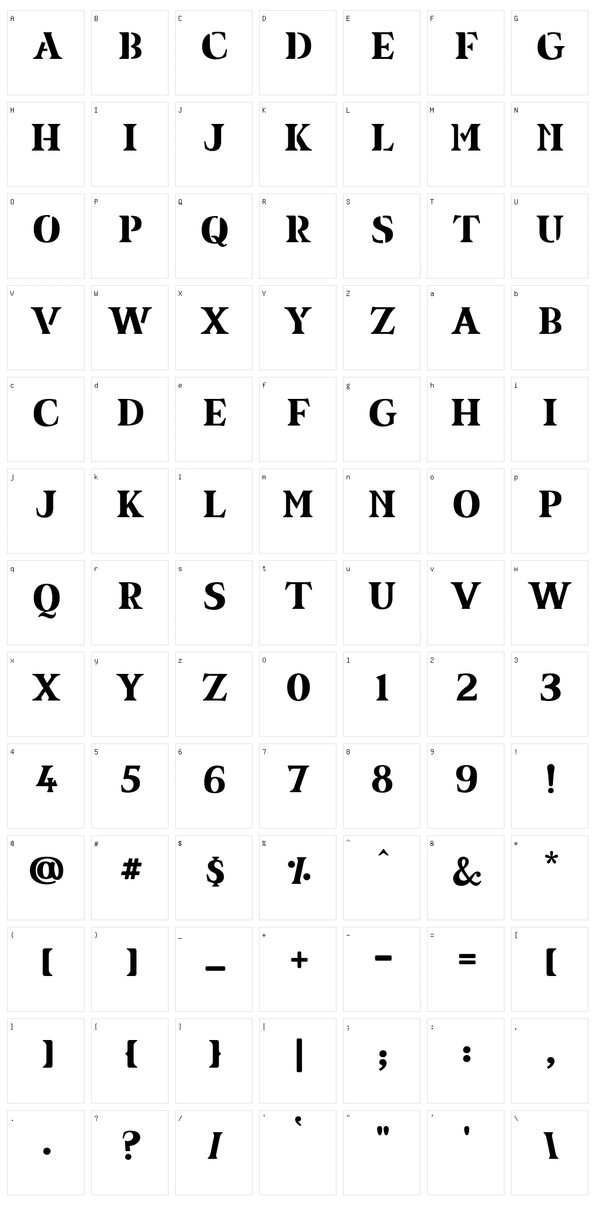 Equil Character Set
