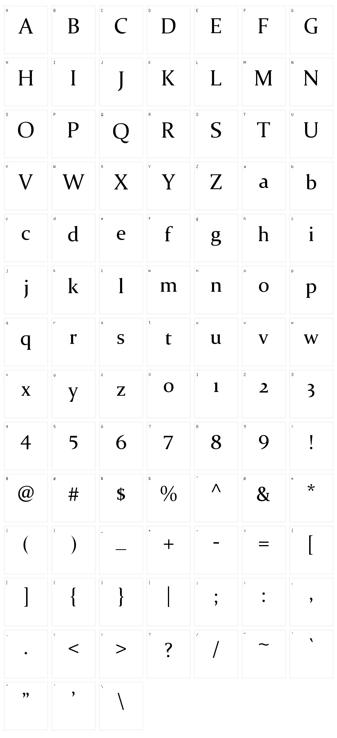 Erliana Character Set