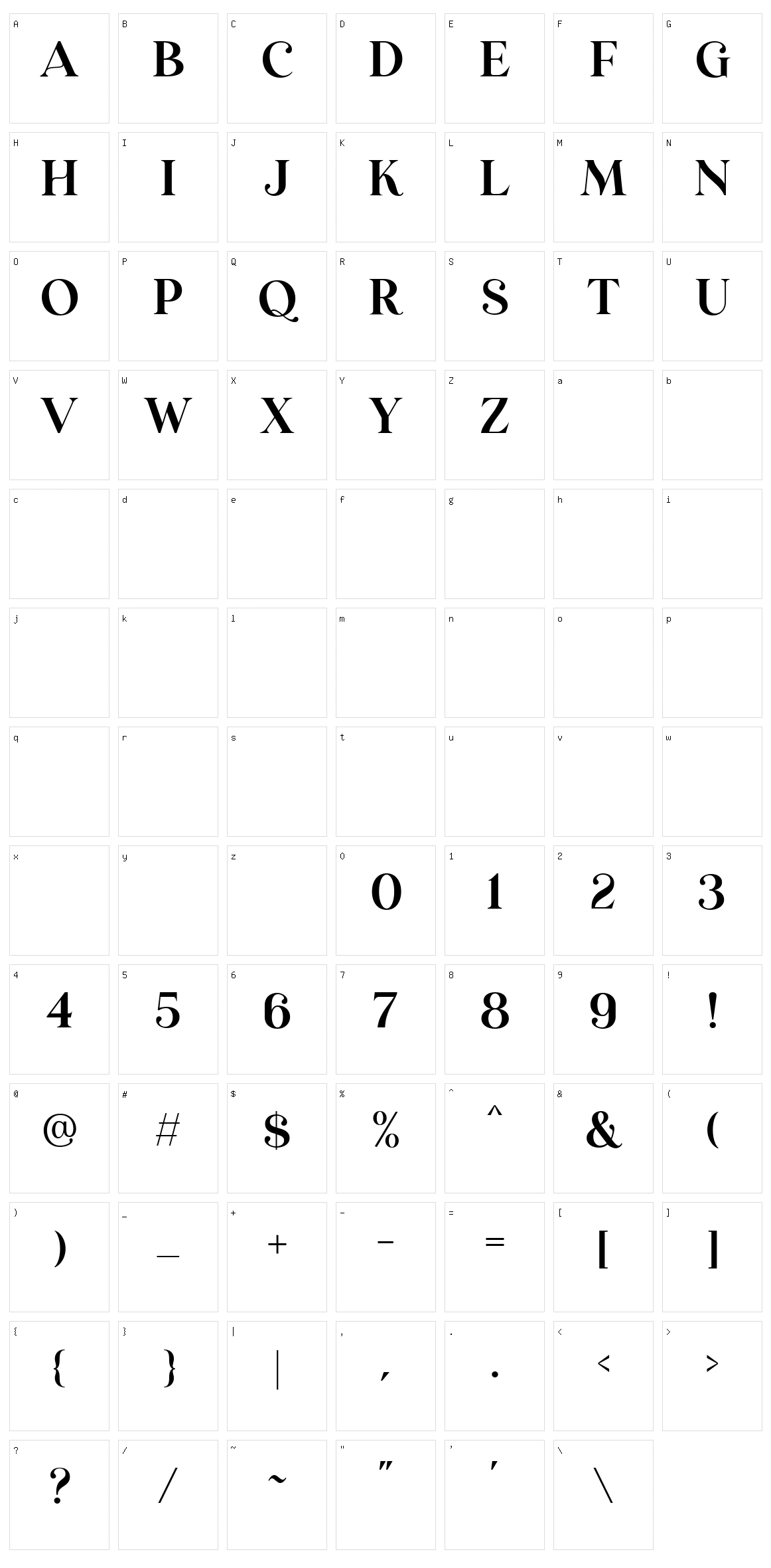 Erva Esra Character Set