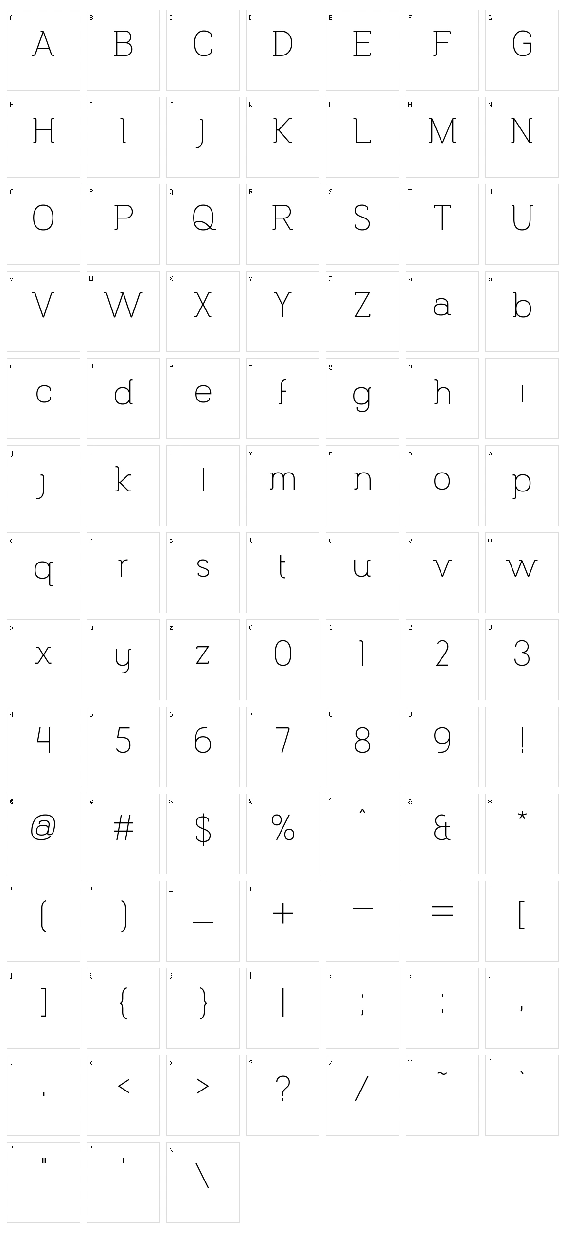 Espacio Novo Character Set