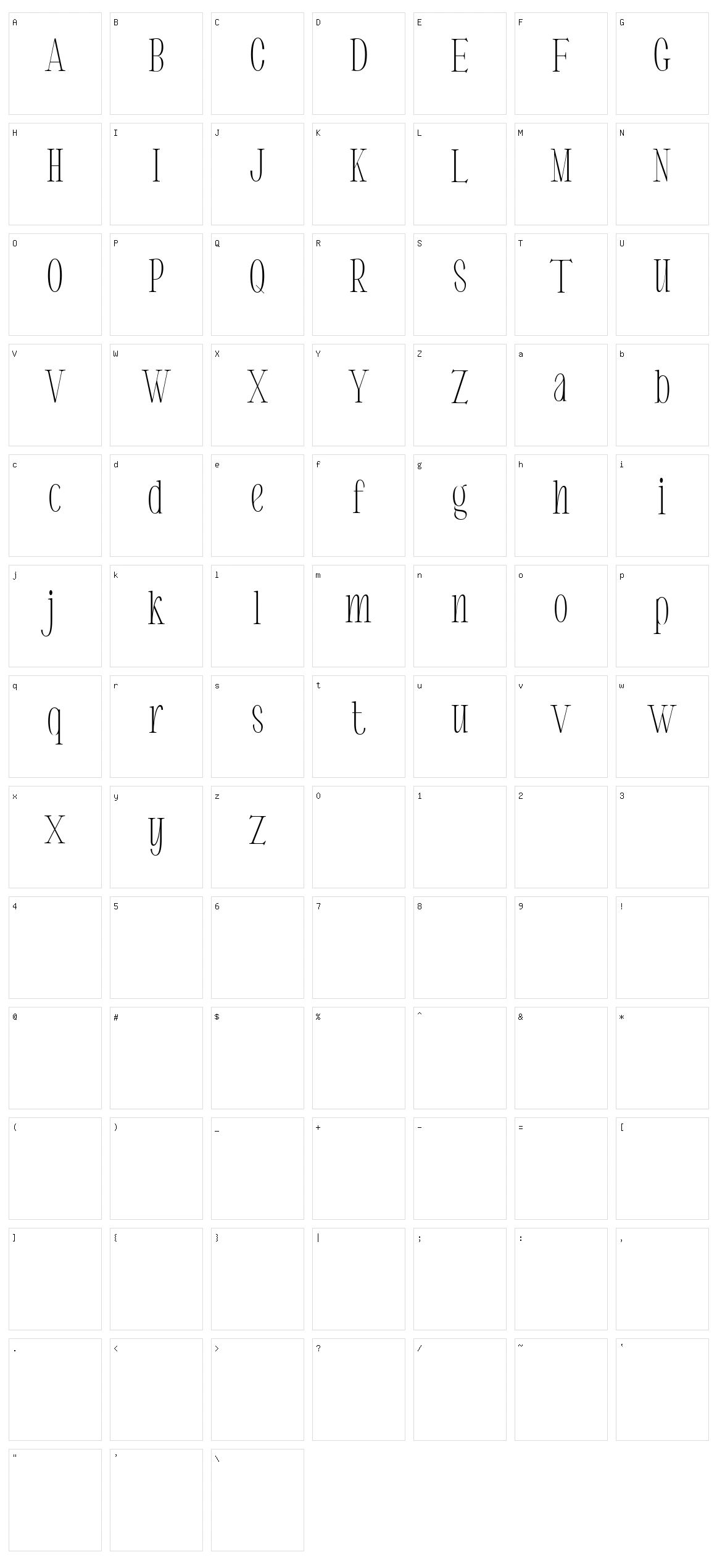 Eugerie Character Set