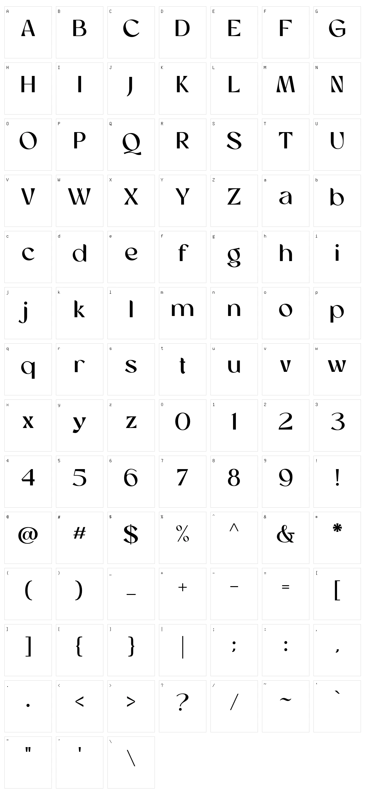 Eugusto Character Set