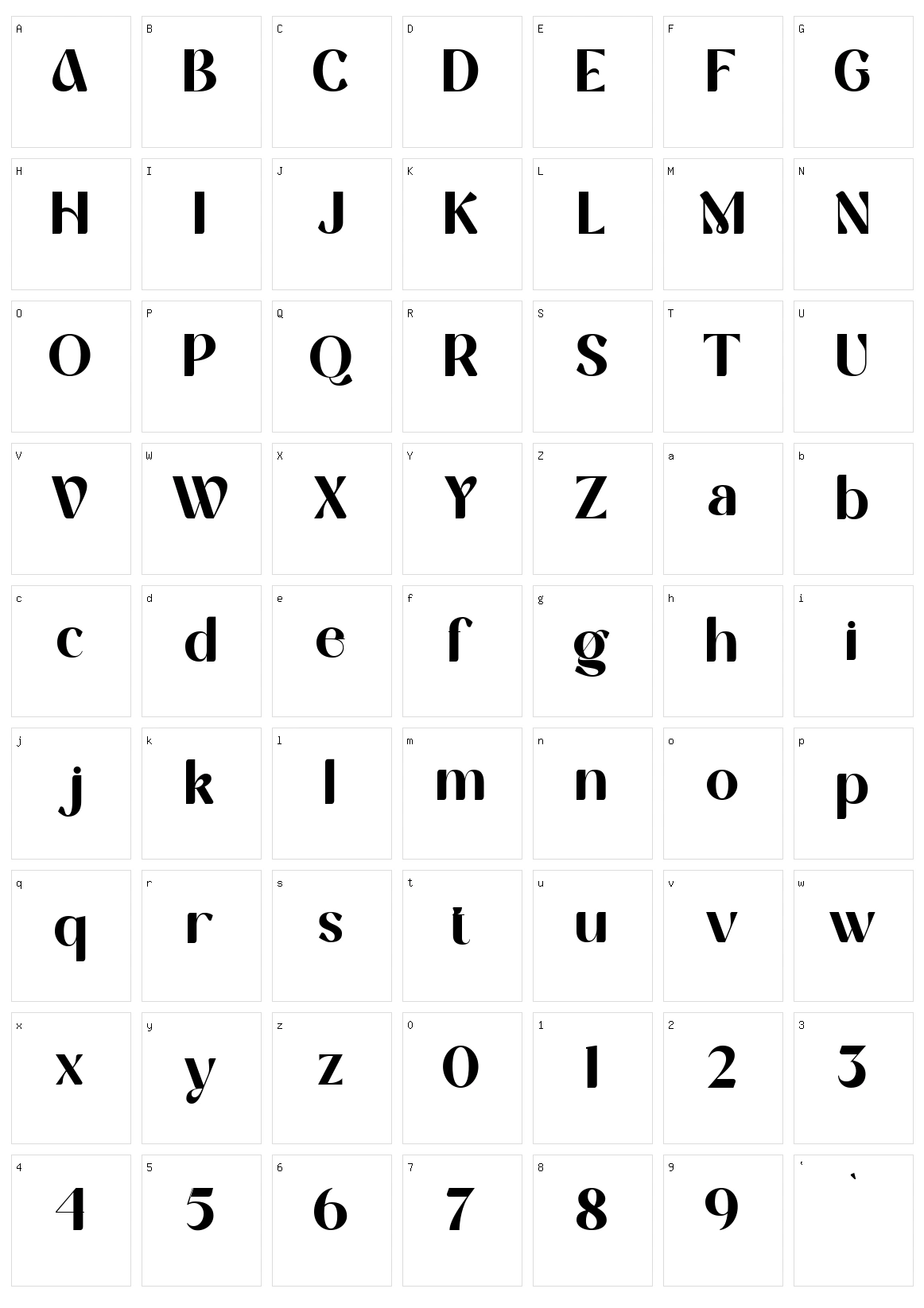 Eulogy Character Set