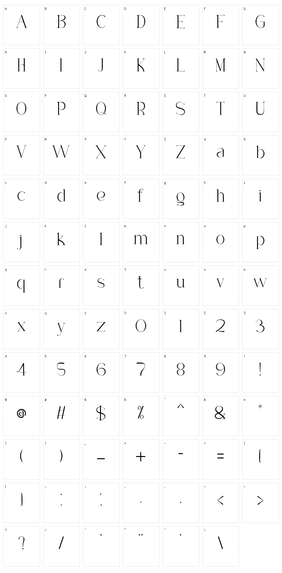 Faesa Breages Character Set