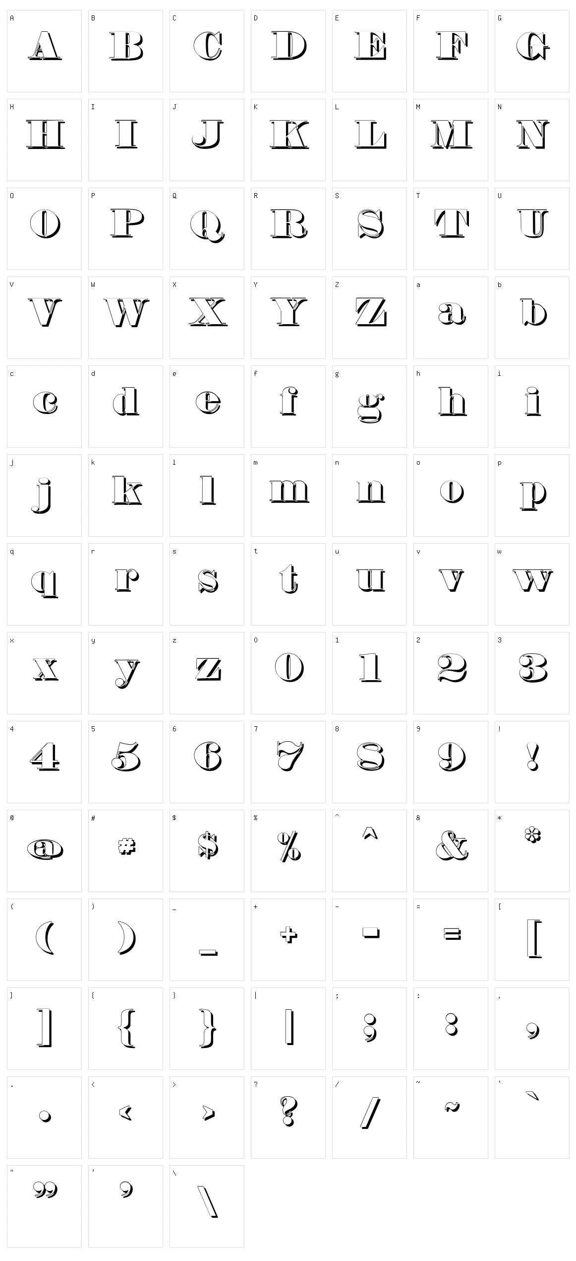 Fette Bauersche Antiqua Character Set